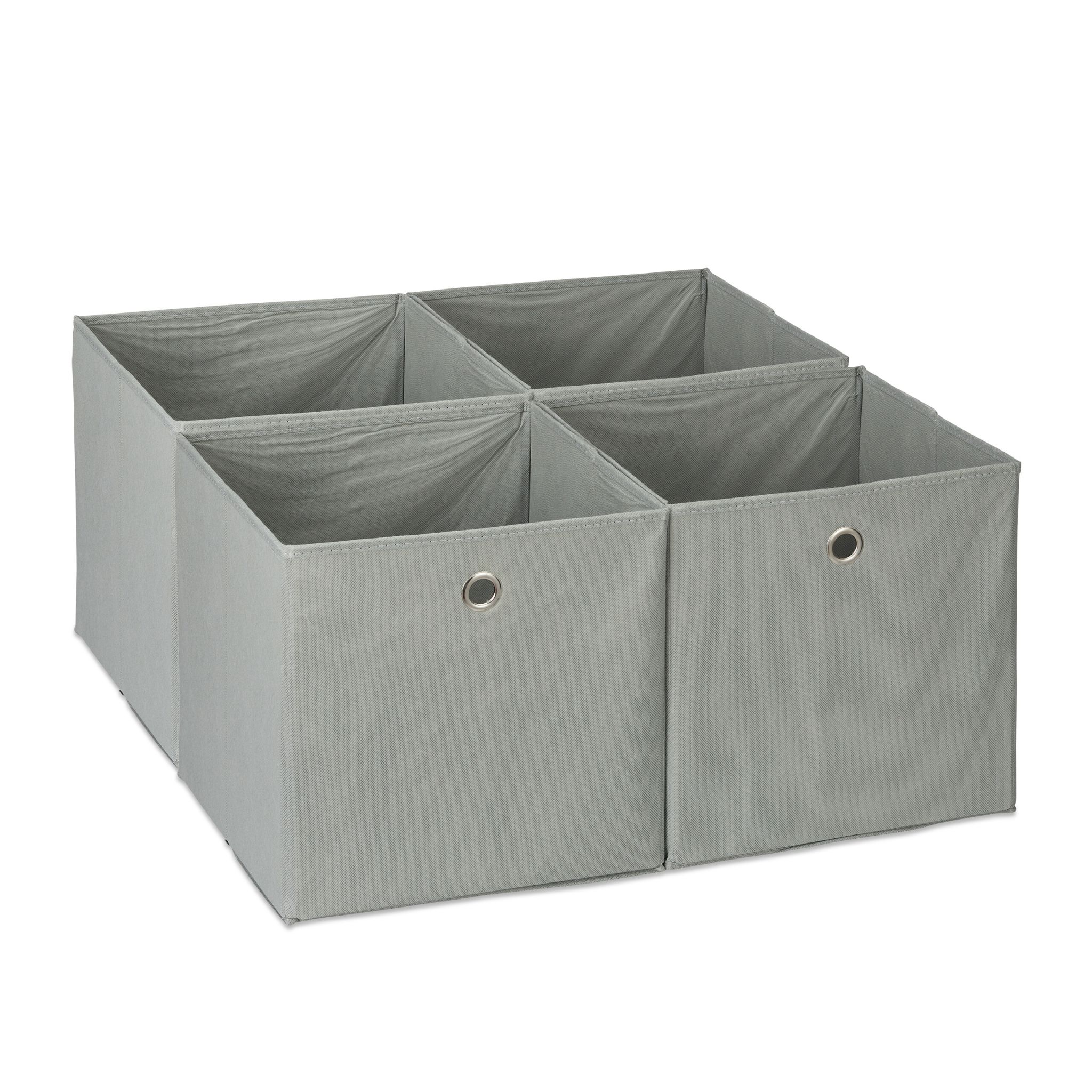 Aufbewahrungsbox 4er-Set Silber-Grau