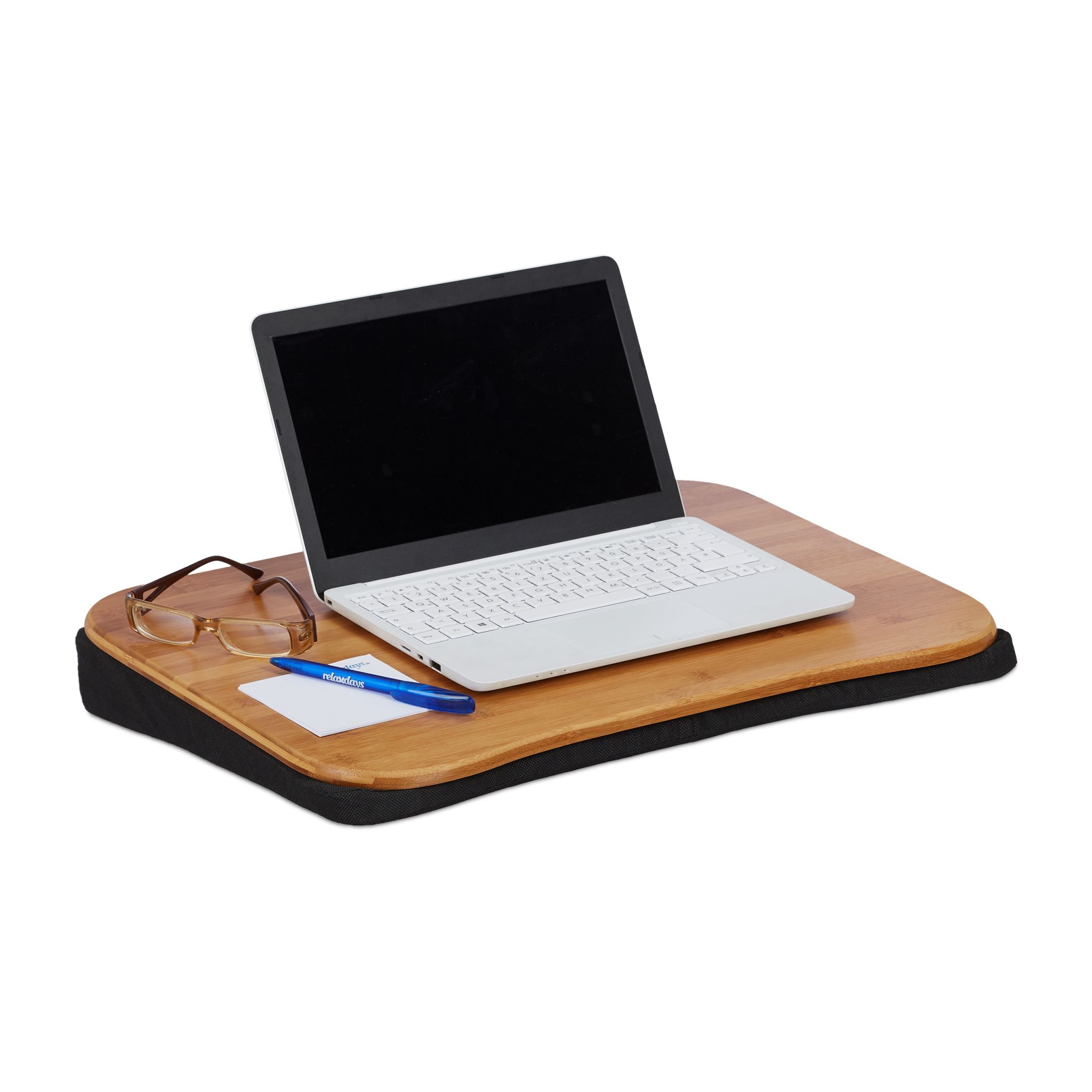 Laptopkissen Bambus Hellbraun-Schwarz