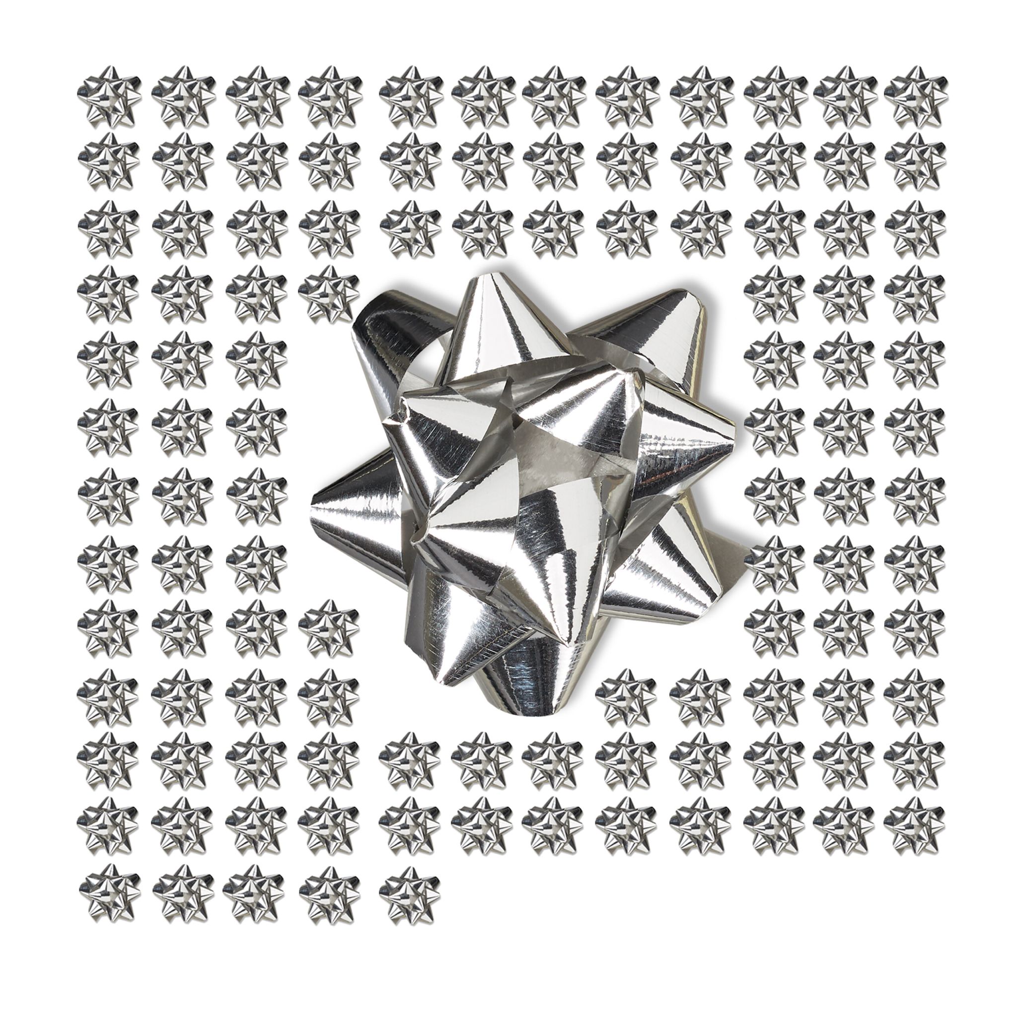 Kleine Geschenkschleifen 100er-Set Silber