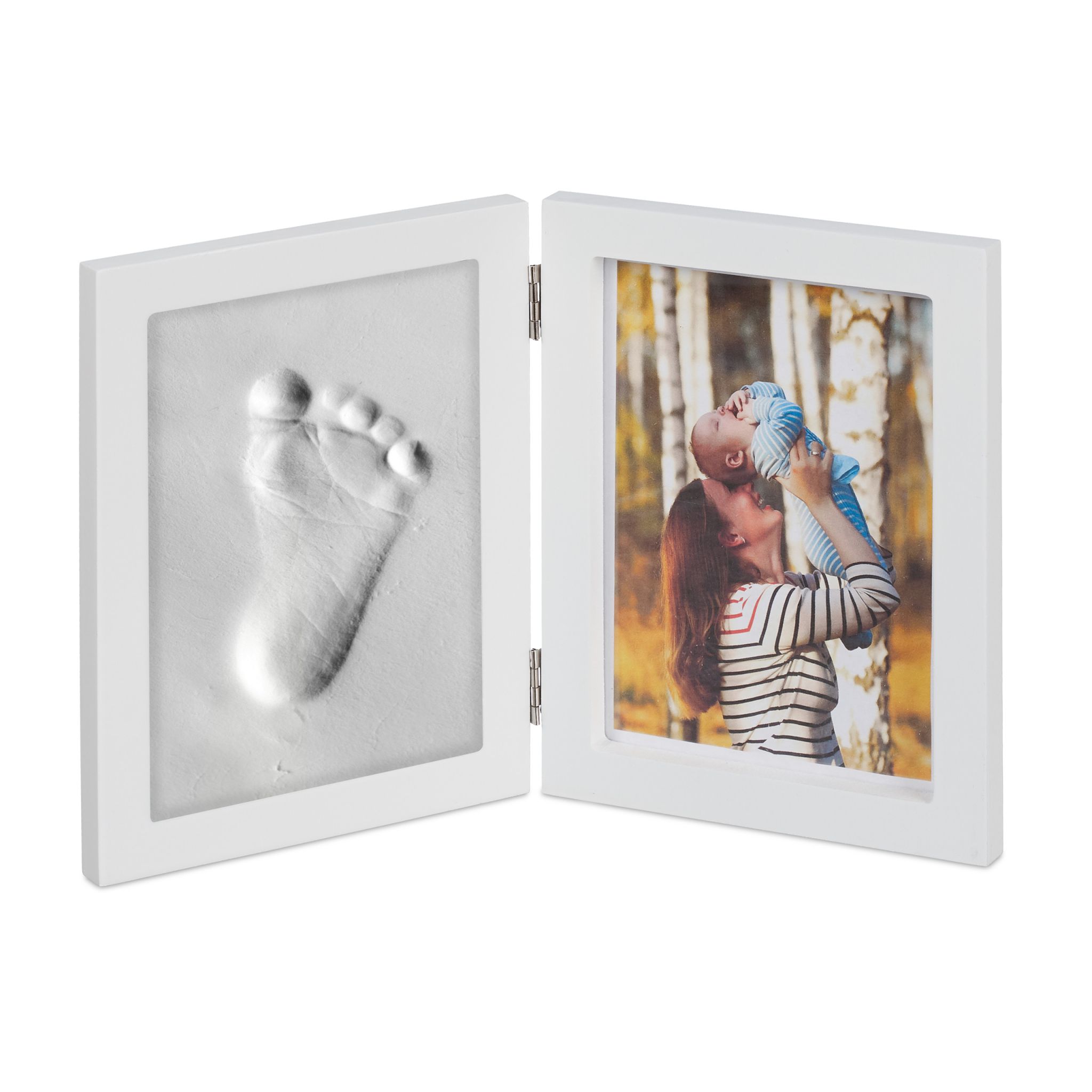 Babybilderrahmen mit Gipsabdruck Weiss