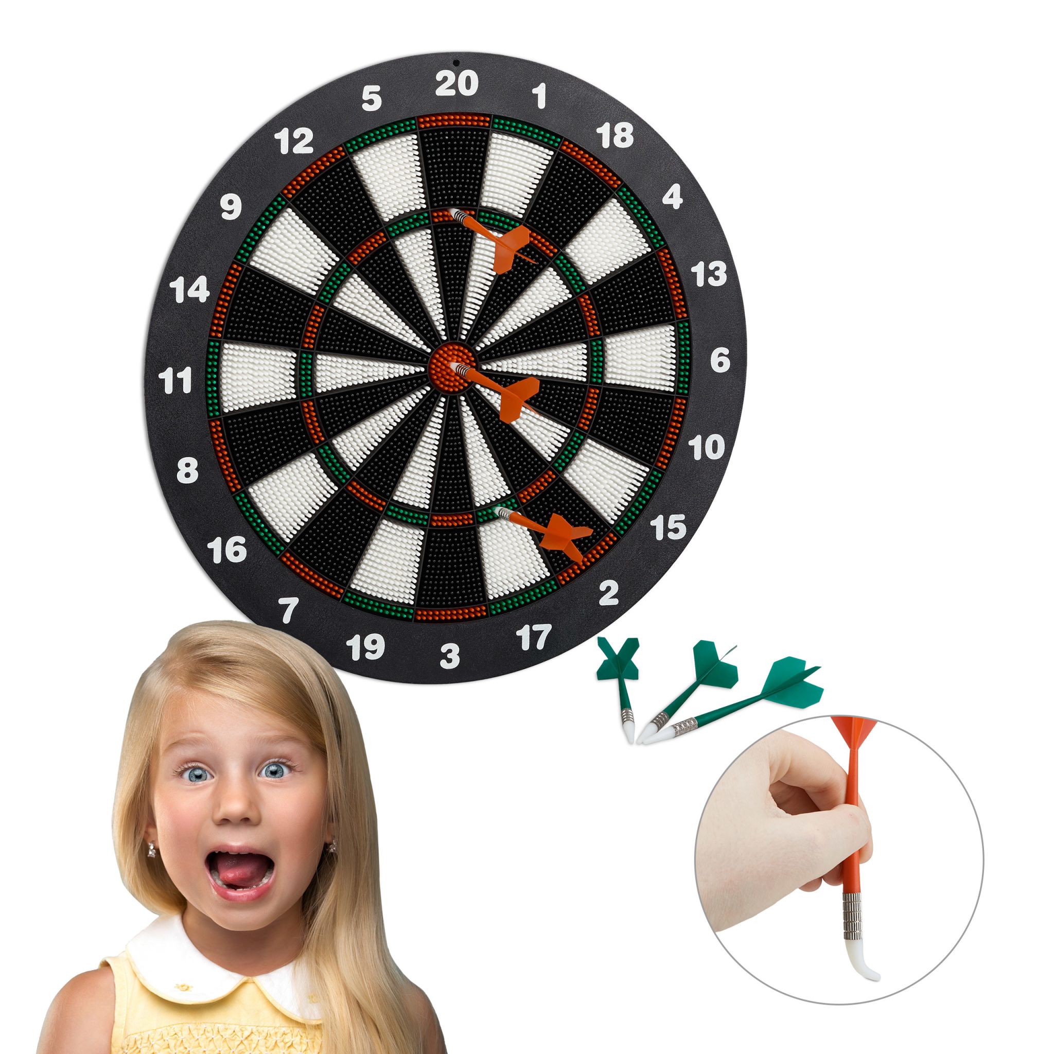 Dartscheibe Soft Darts 42cm Weiss-Rot-Schwarz
