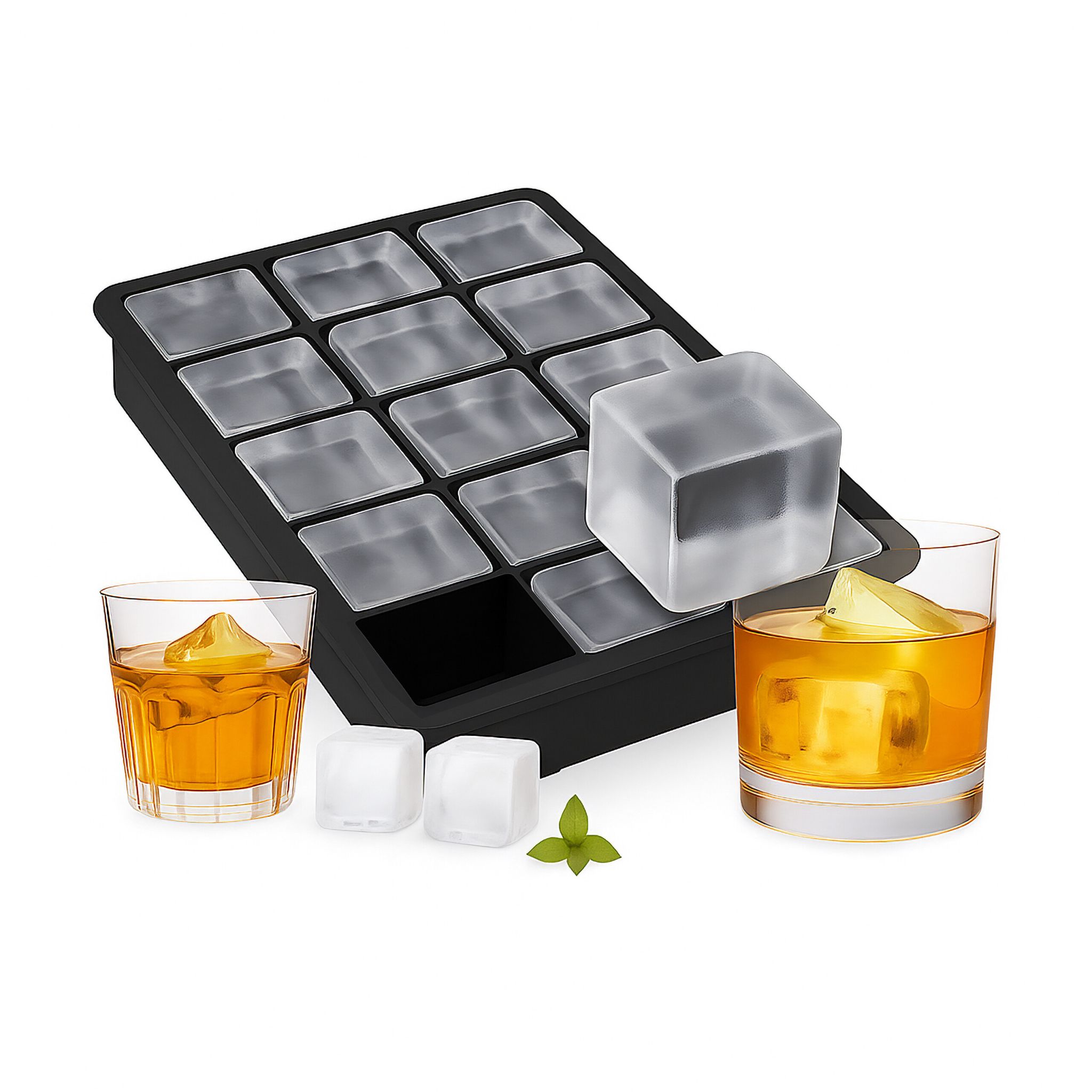 Eiswürfelform Silikon 3,5cm Schwarz