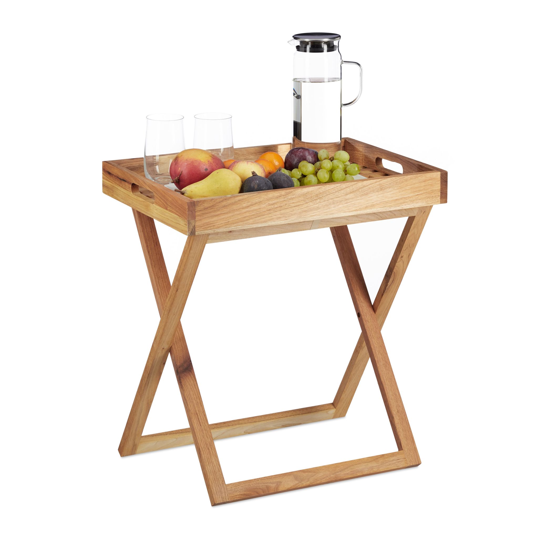 Tabletttisch klappbar Walnuss Hellbraun