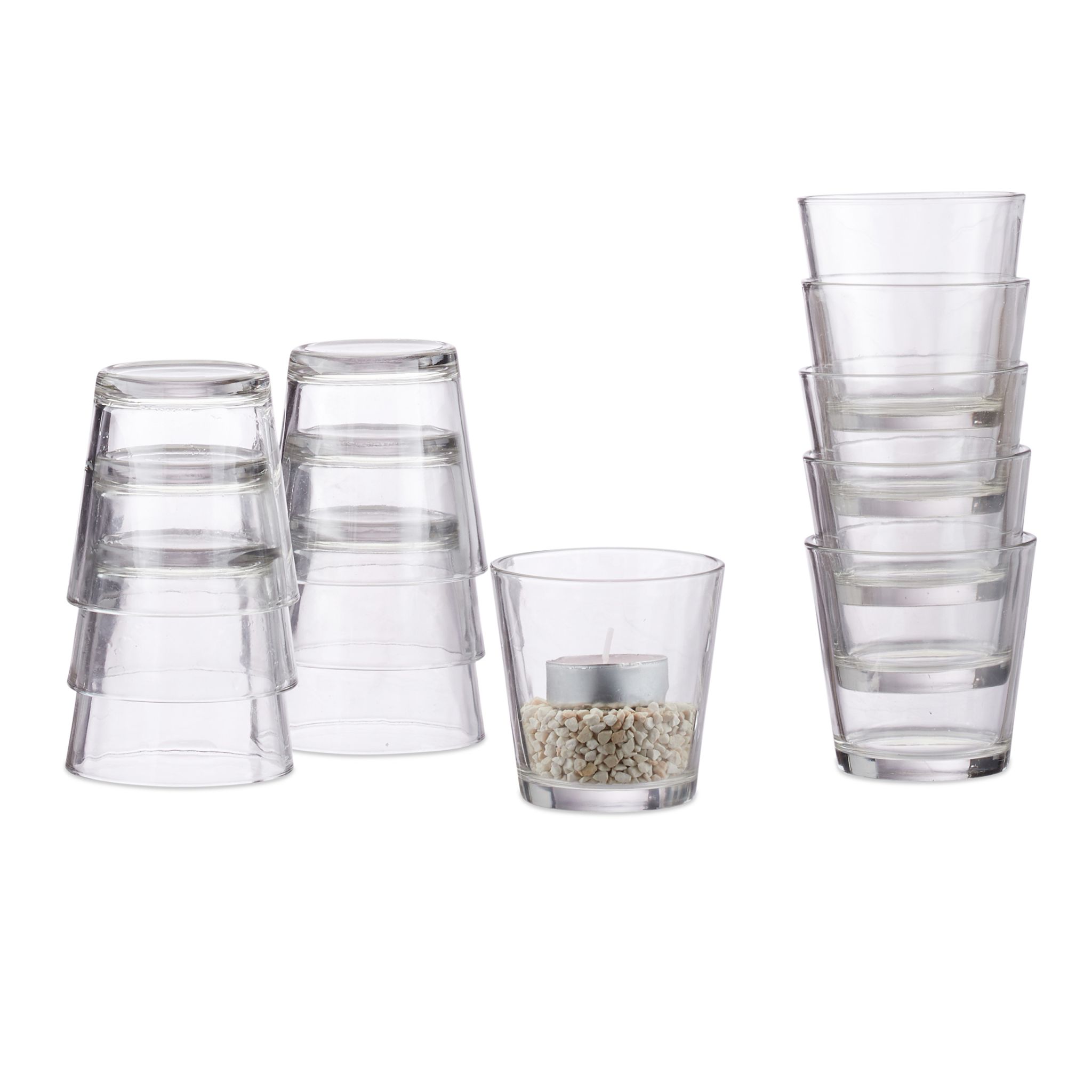 Teelichtgläser 12er-Set Transparent