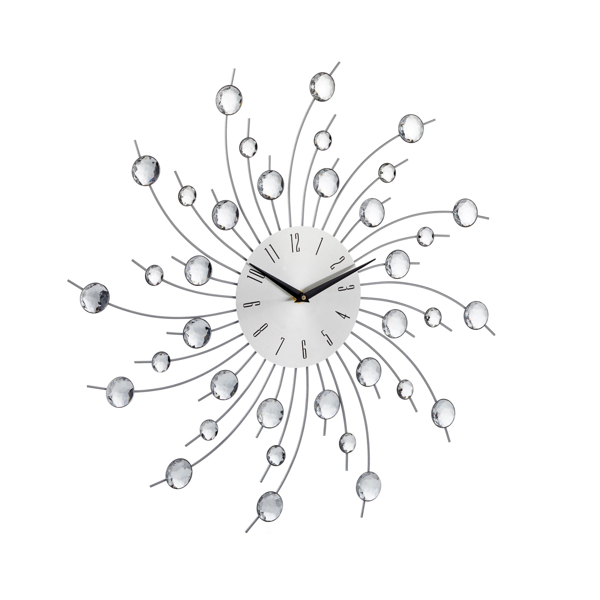 Wanduhr XL mit Glitzer Silber