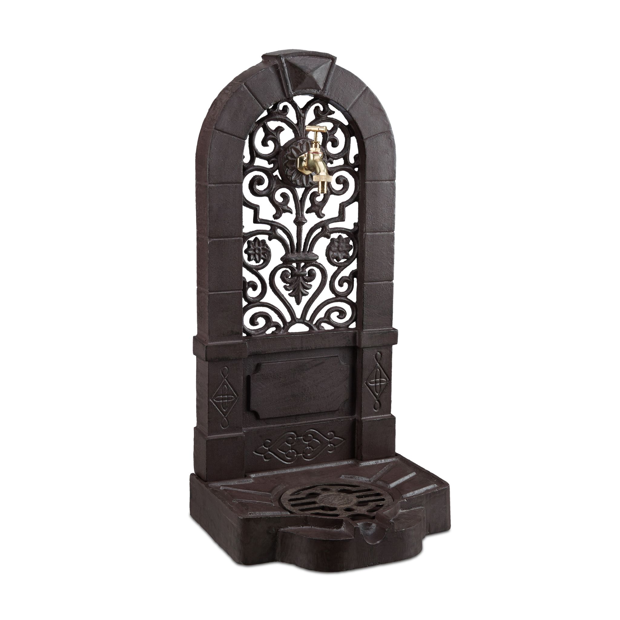 Standbrunnen Antik Dunkelbraun-Gold