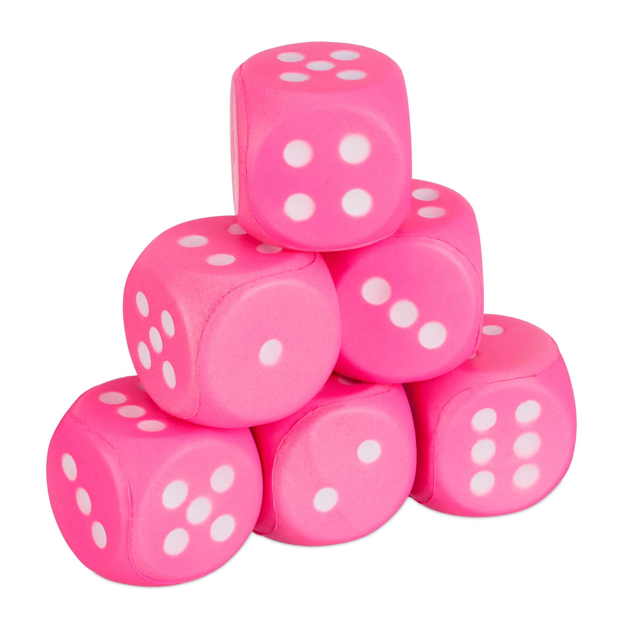 Schaumstoffwürfel 6er-Set Weiss-Pink