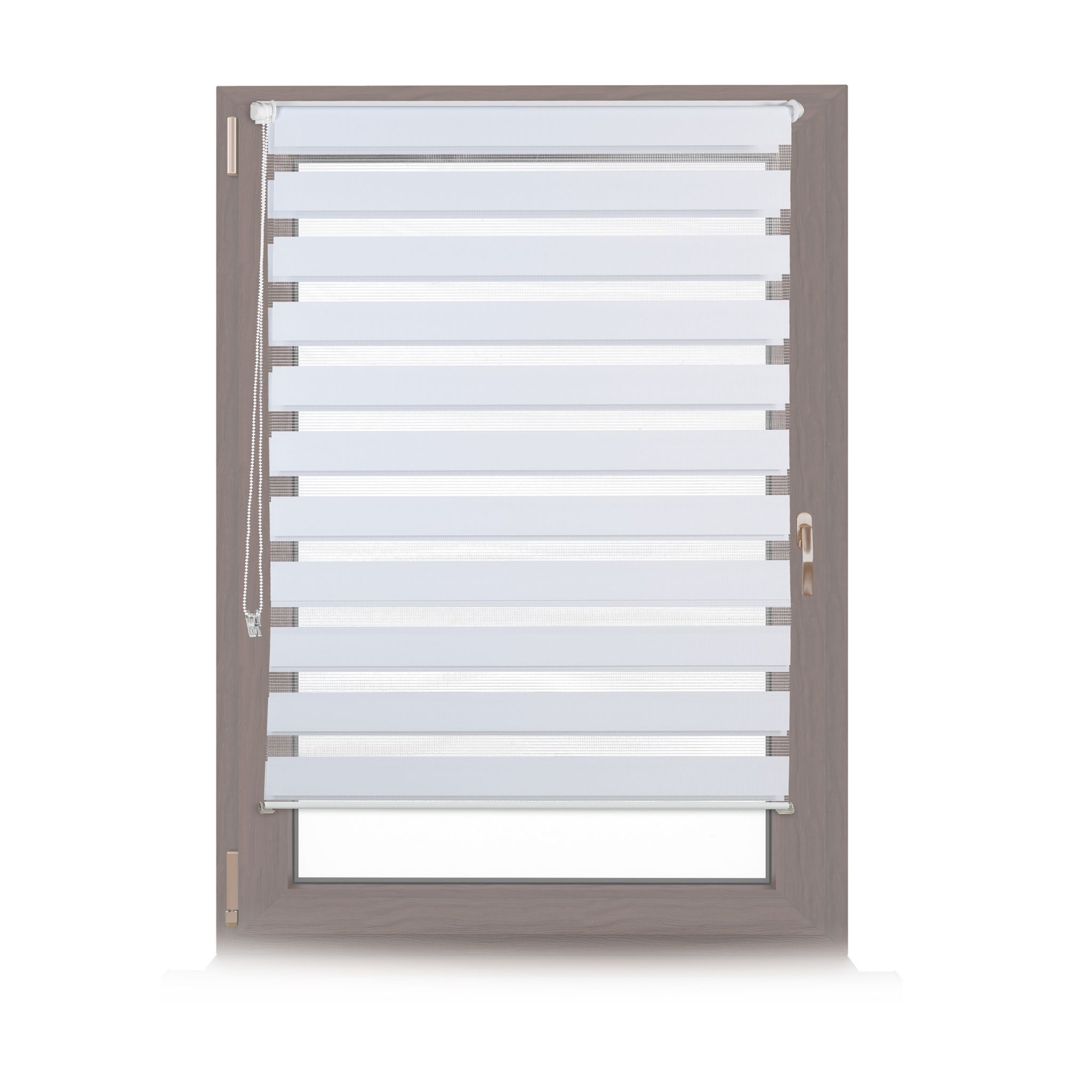Doppelrollo Klemmfix ohne bohren Weiss-Transparent