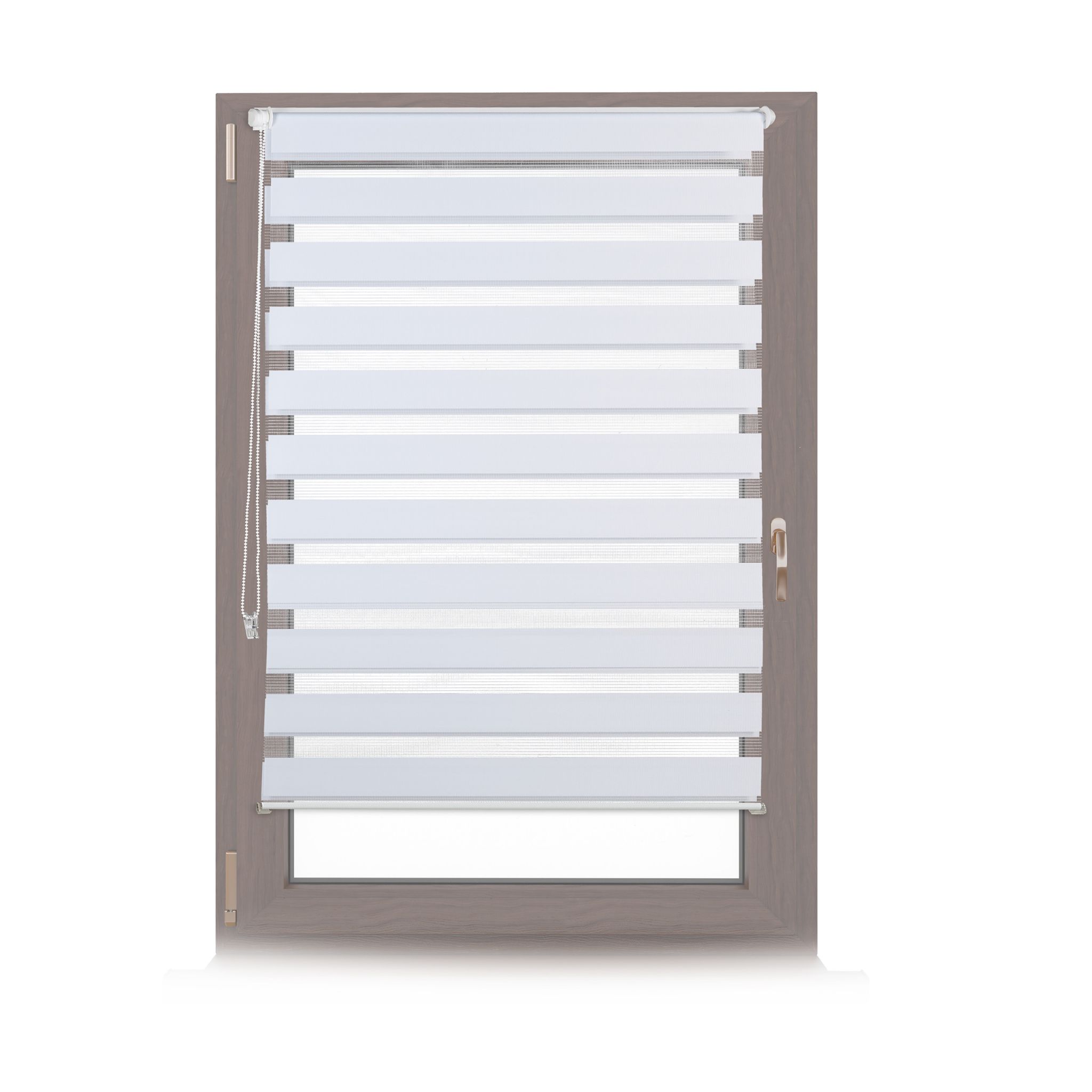 Doppelrollo Klemmfix ohne bohren Weiss-Transparent