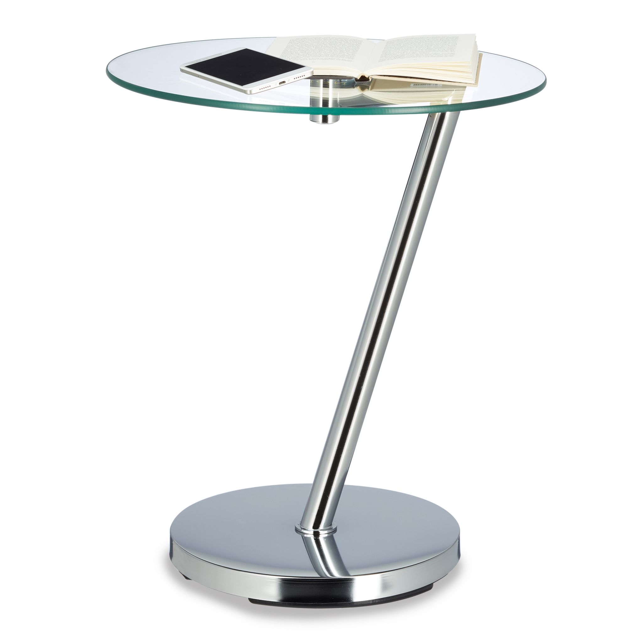Kaffeetisch Glas und Metall Silber-Transparent