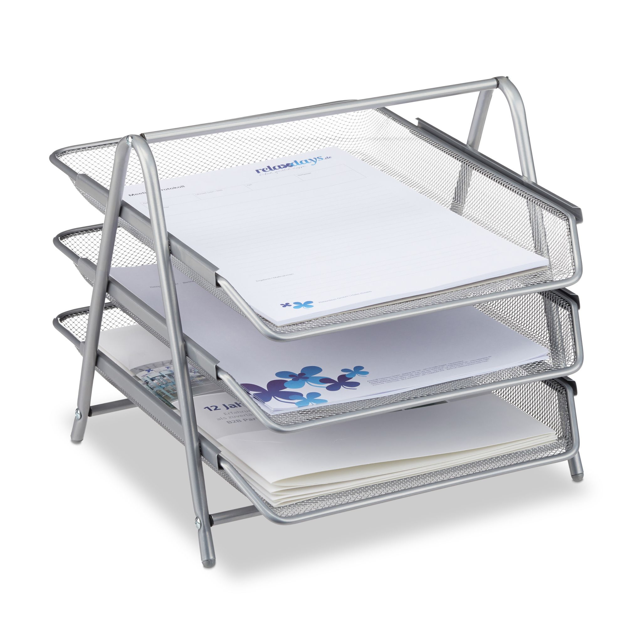 Dokumentenablage Metall Silber