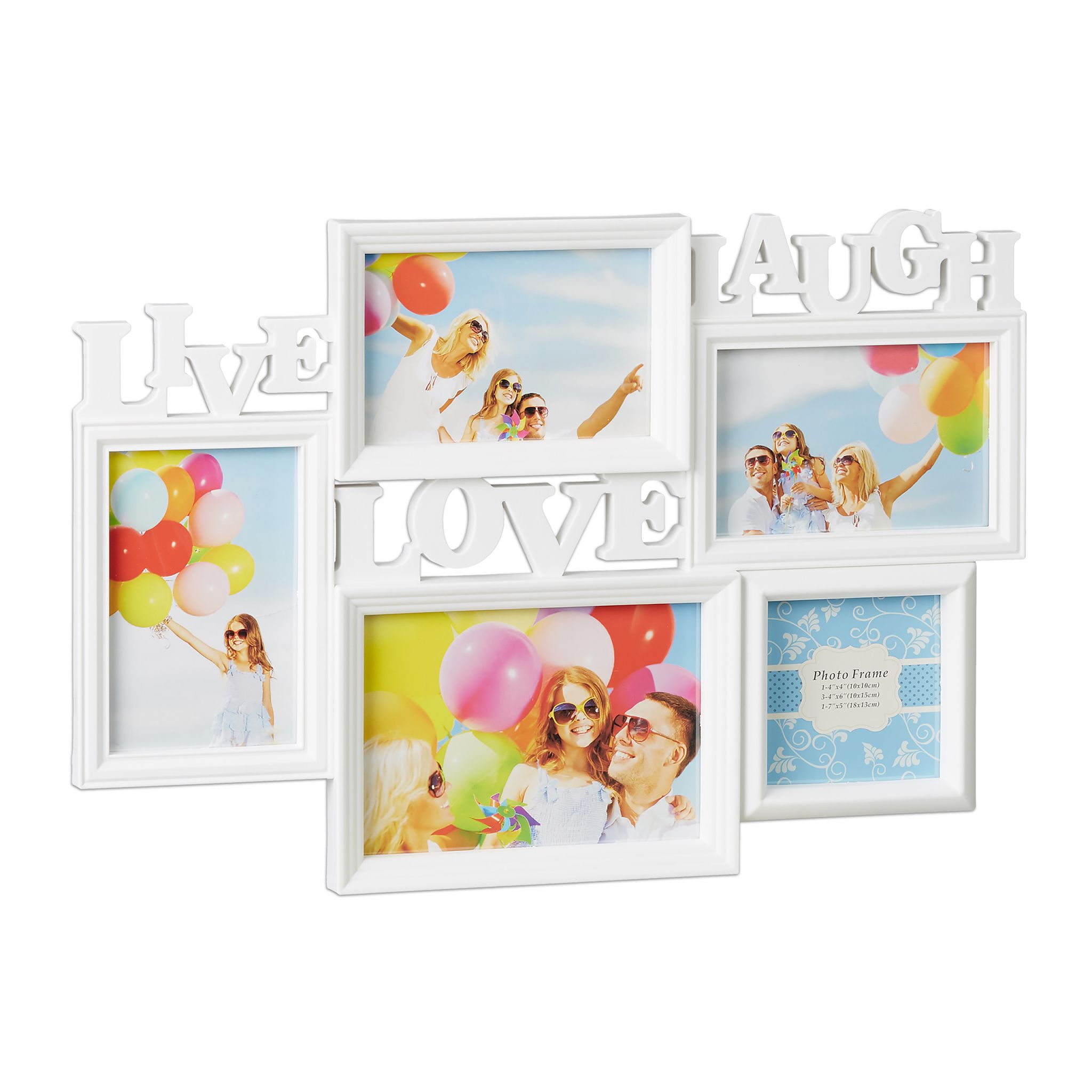 Bilderrahmen Live Love Laugh Weiss