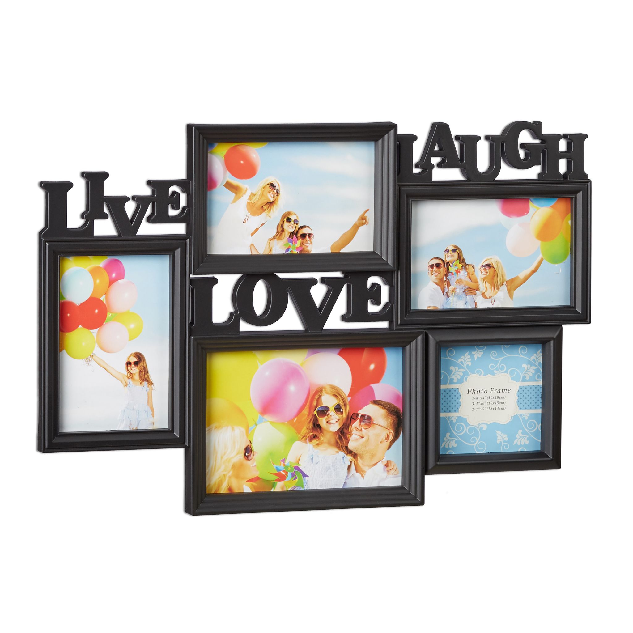 Bilderrahmen Live Love Laugh Schwarz