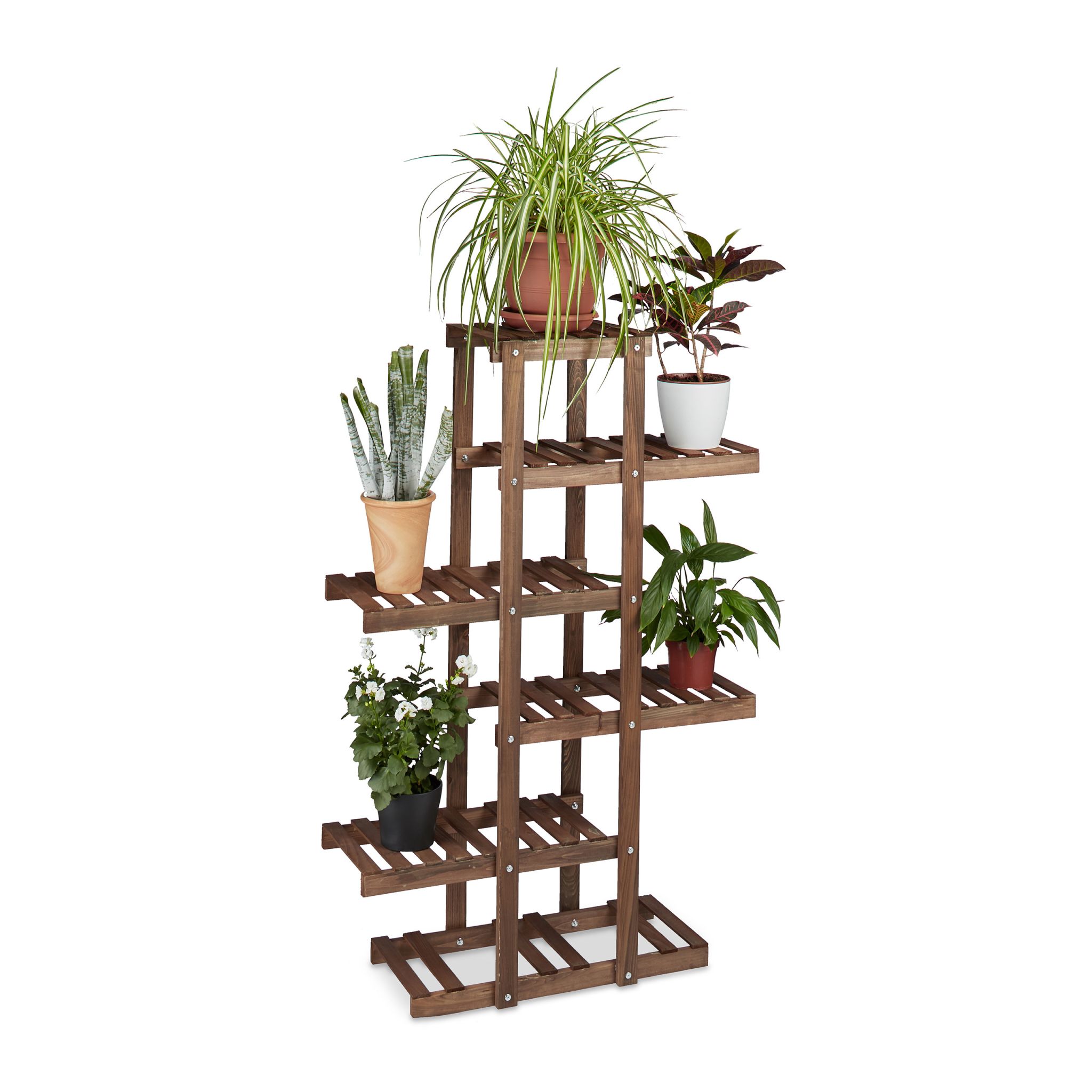 Blumenregal Holz Dunkelbraun