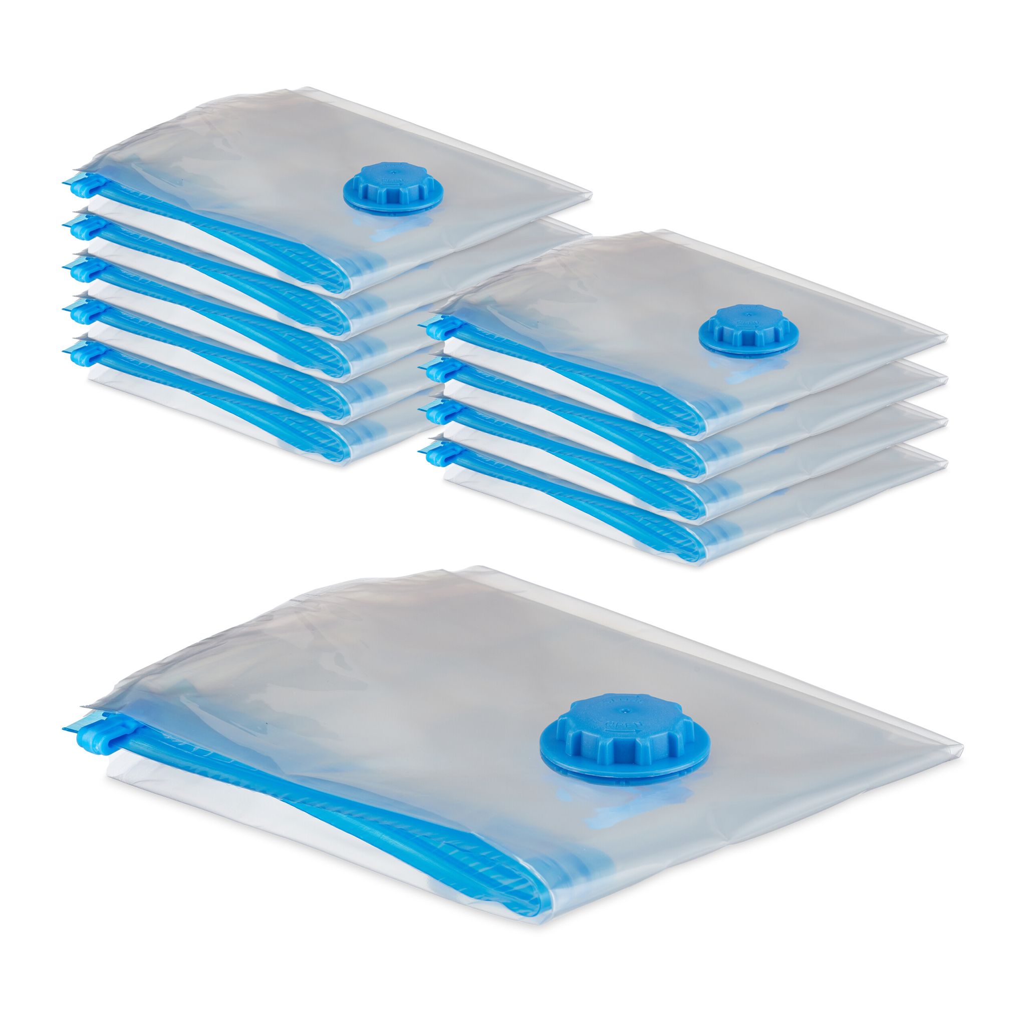Vakuumbeutel für Kleidung 10er-Set Blau-Transparent