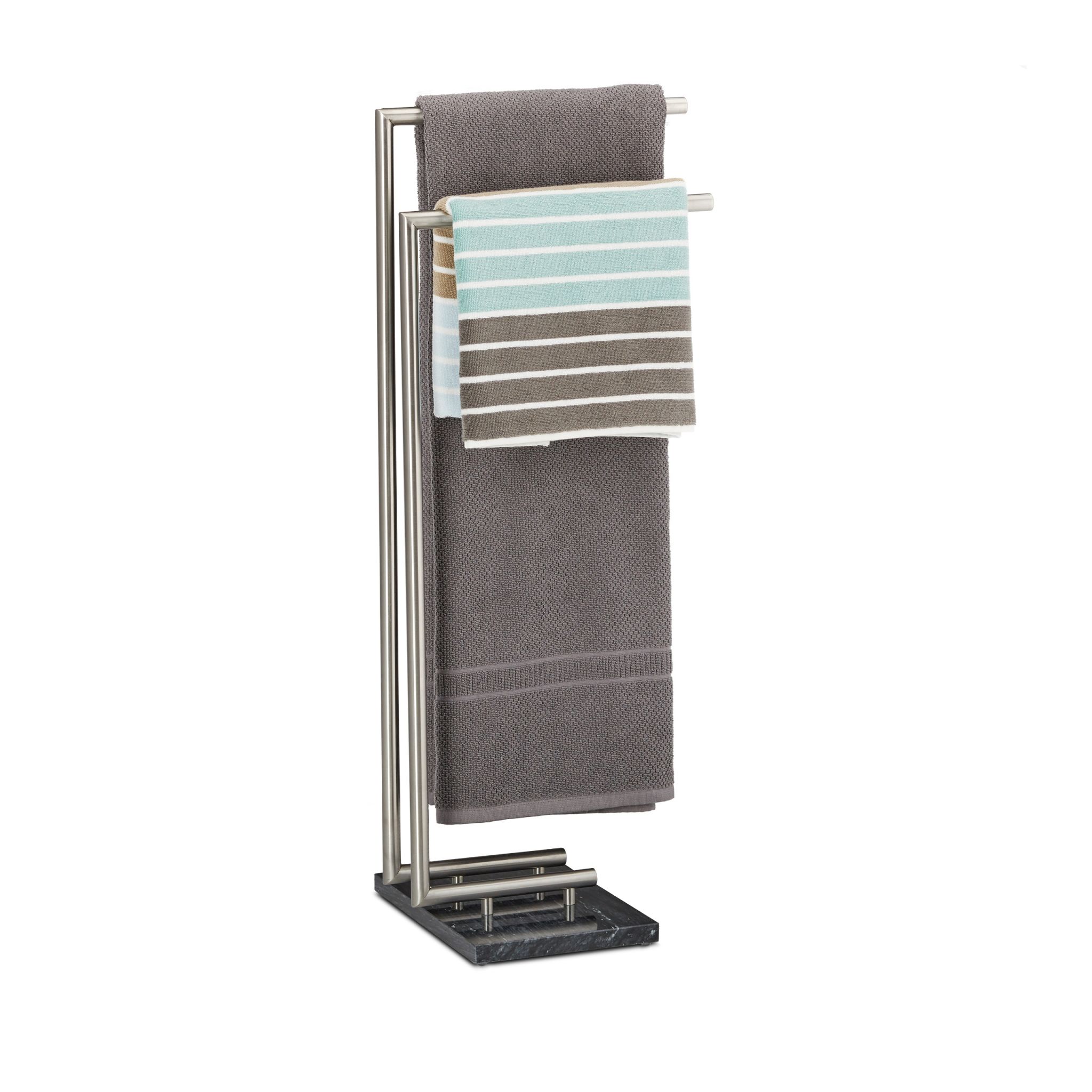 Freistehender Handtuchhalter PIERRE Anthrazit-Silber