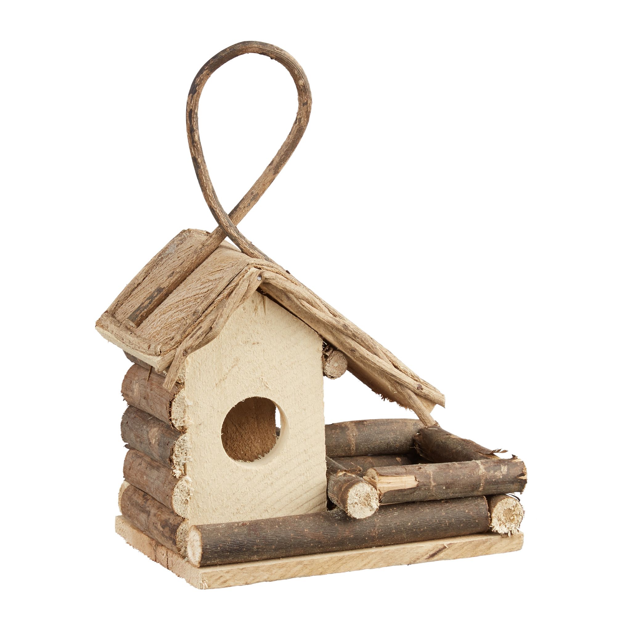Dekoratives Vogelhaus zum Aufhängen Braun-Hellbraun