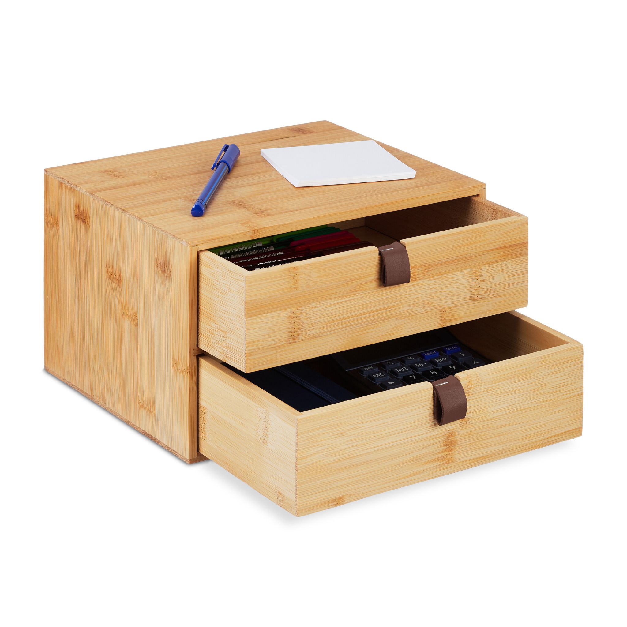 Schreibtisch Organizer mit Schubladen Dunkelbraun-Hellbraun