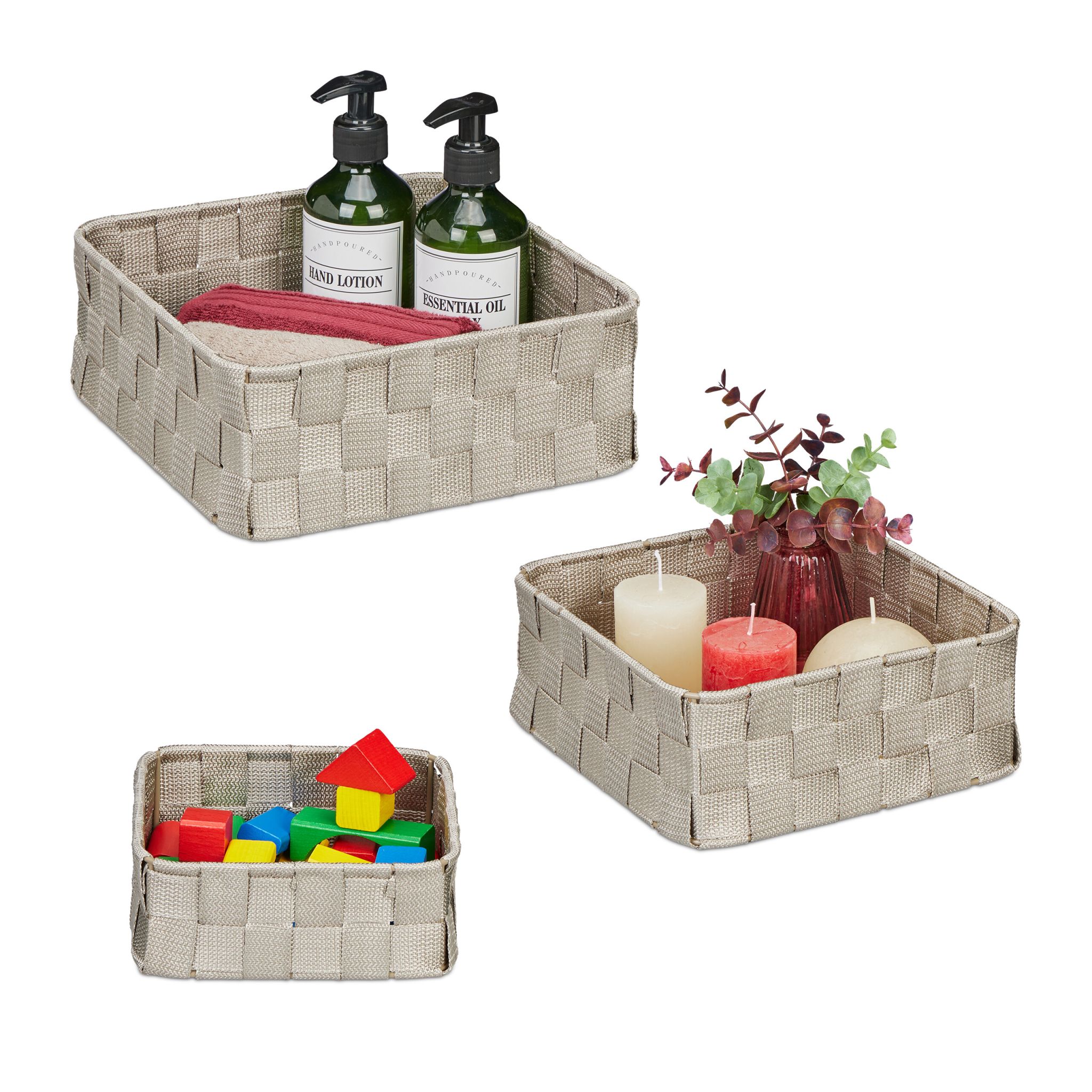 Aufbewahrungskorb 3er-Set Grau
