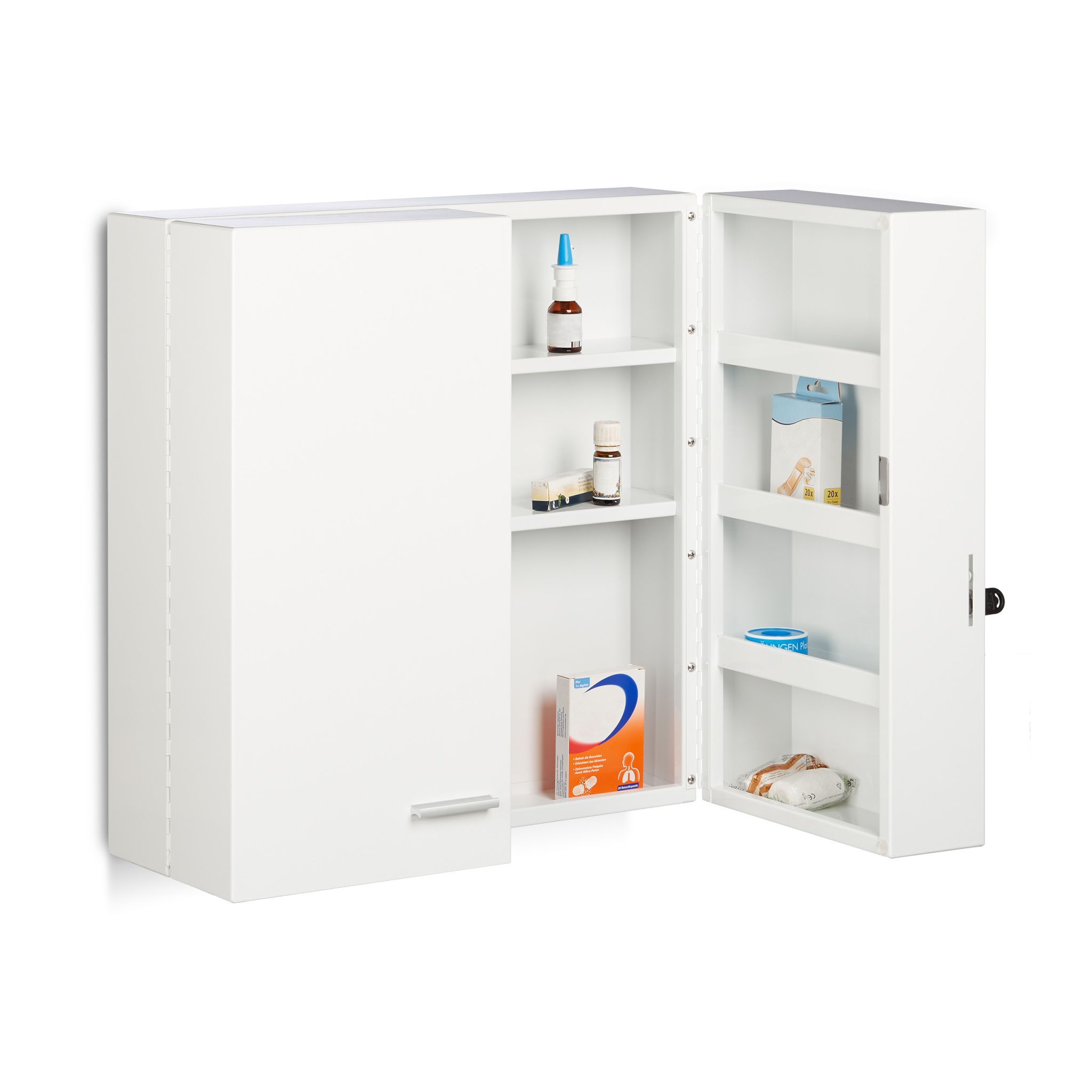 Medikamentenschrank XXL Premium Weiss-Silber
