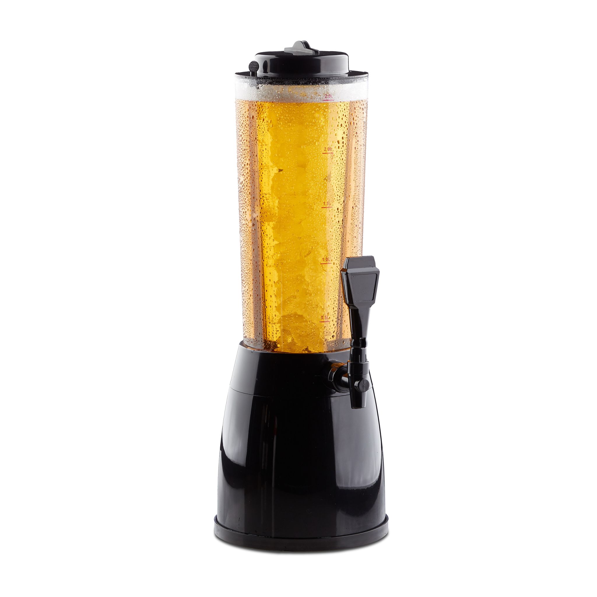 Biersäule mit Zapfhahn Schwarz-Transparent