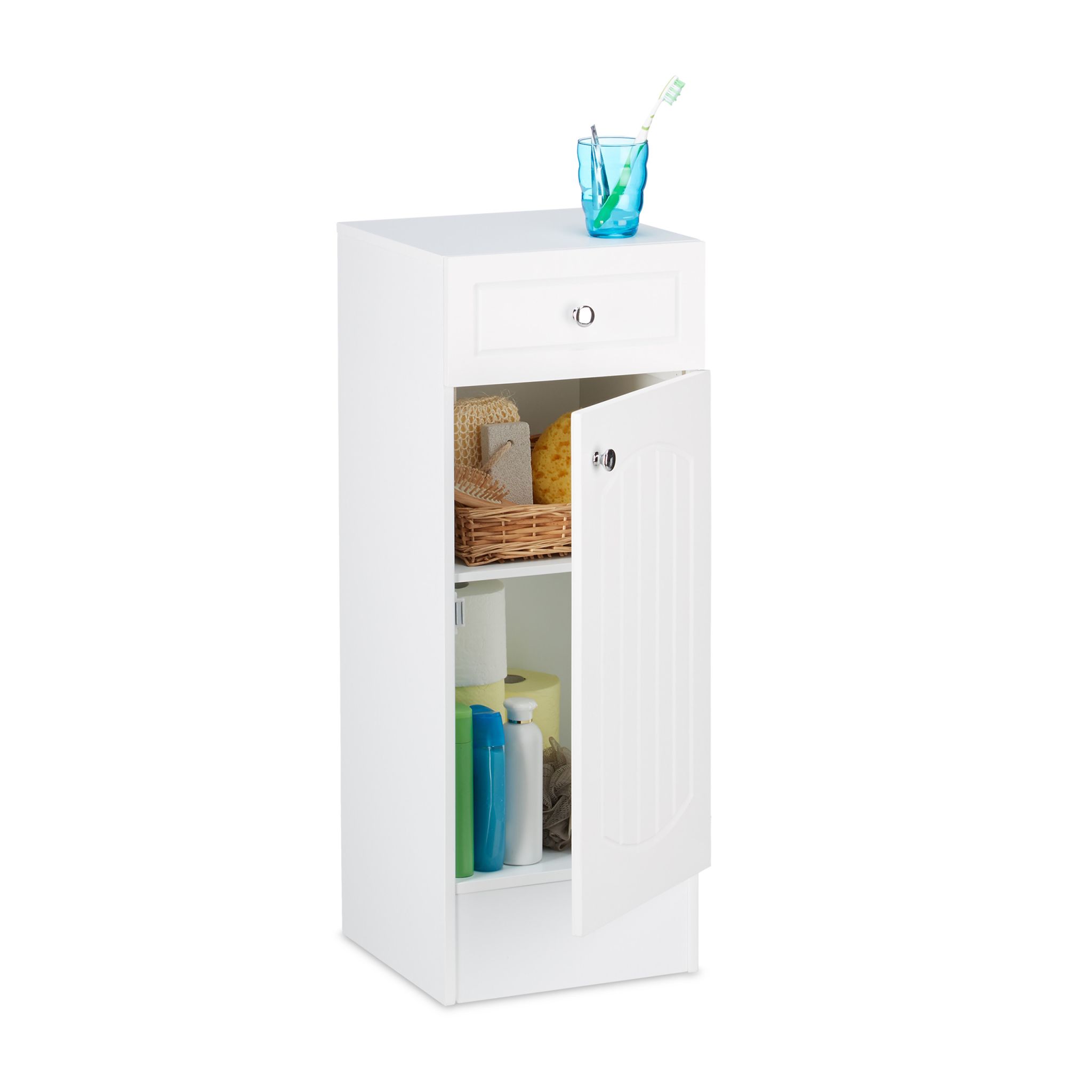 Badschrank Weiss-Silber
