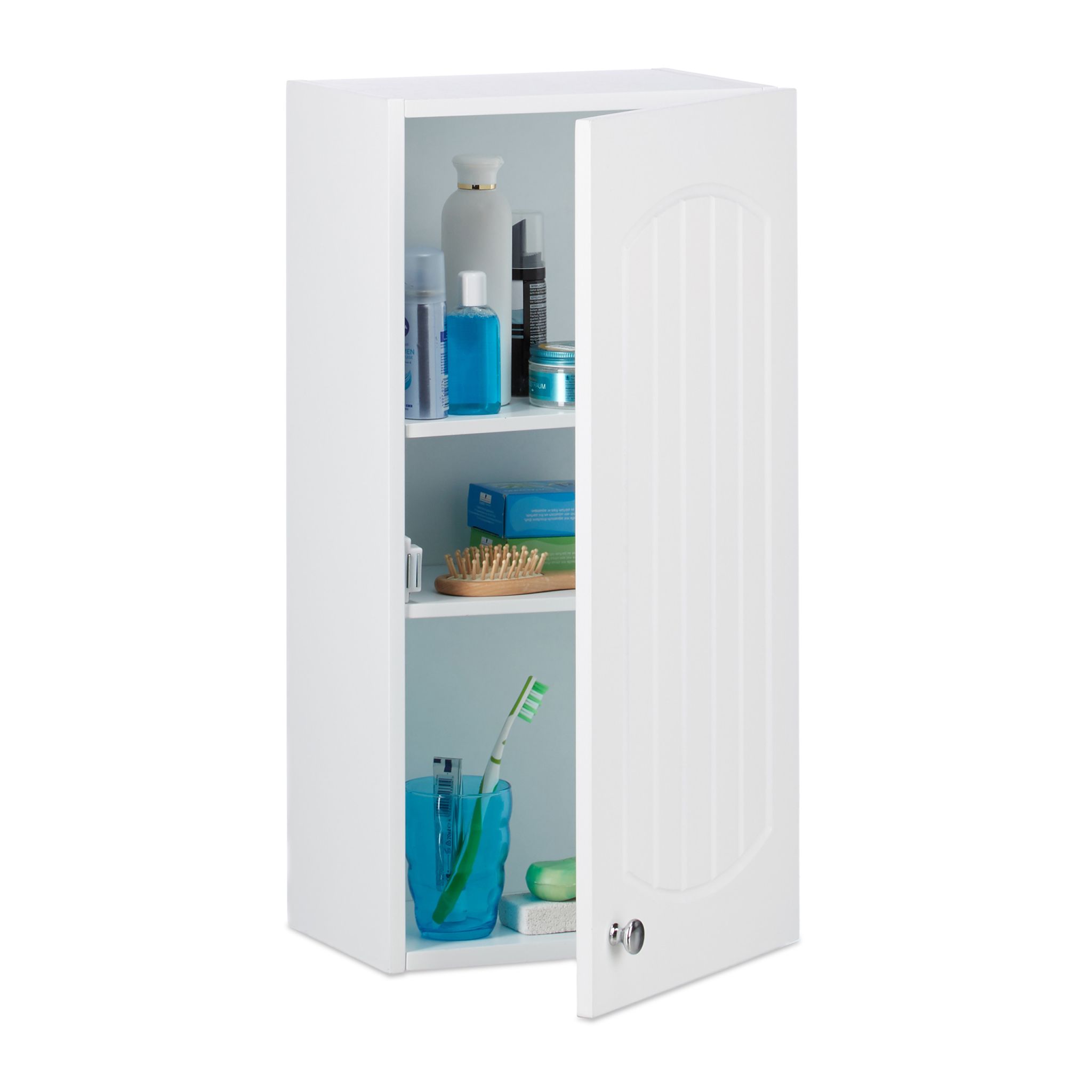 Badezimmerschrank hängend Weiss-Silber
