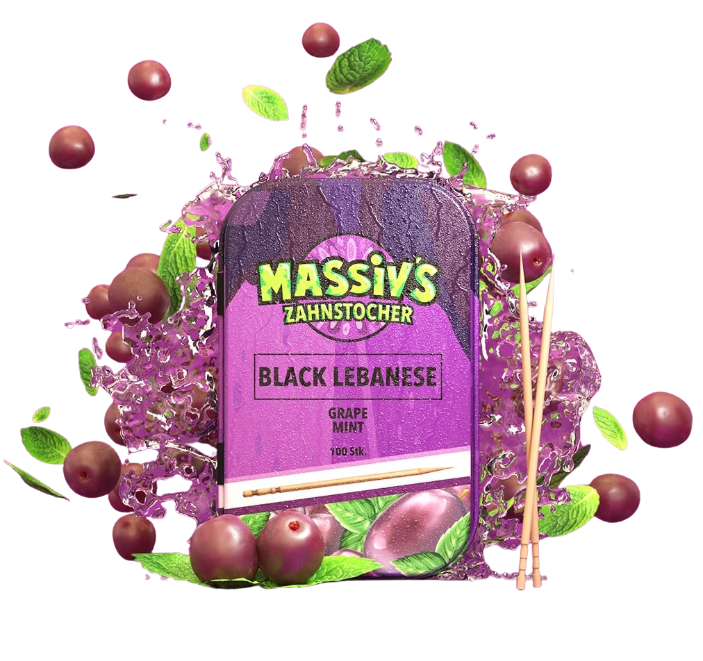 Massiv's Black Lebanese Zahnstocher mit Geschmack Grape Mint