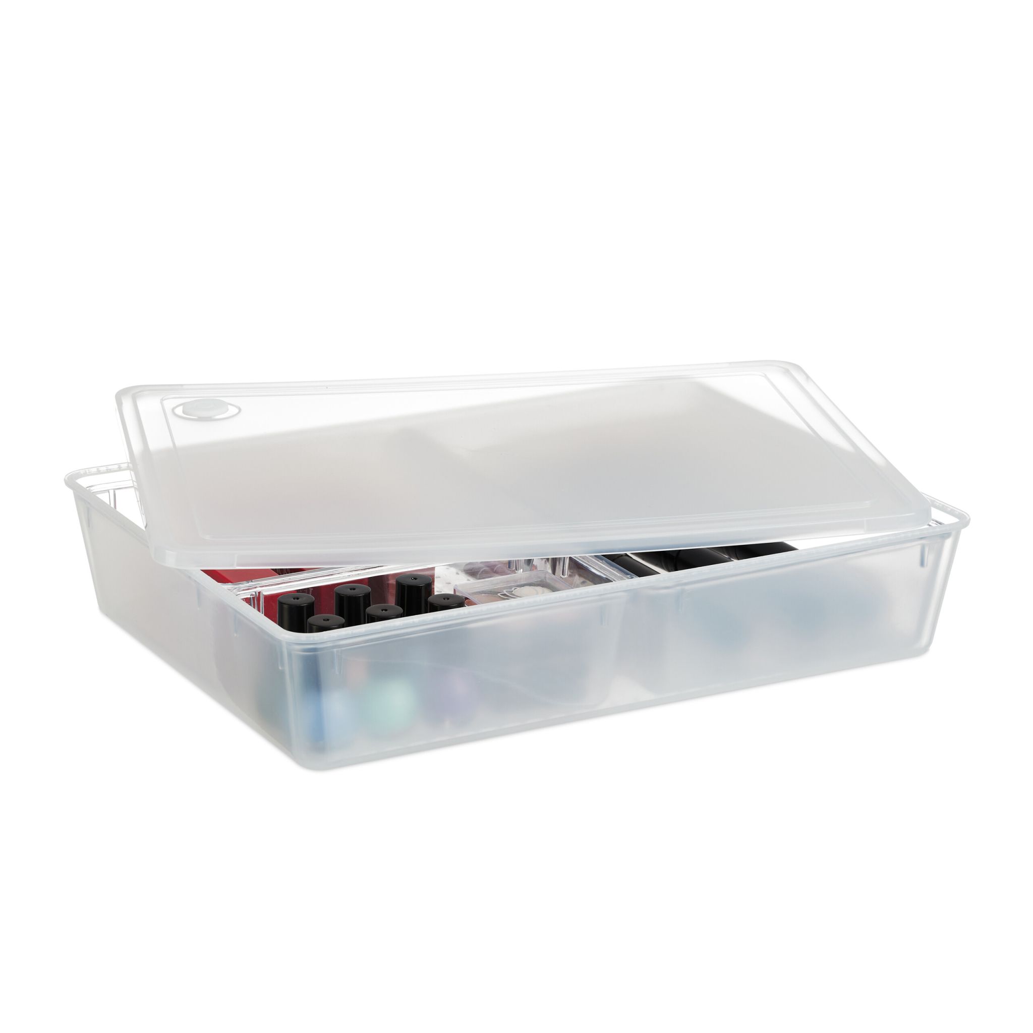 Aufbewahrungsbox mit 3 Fächern Transparent