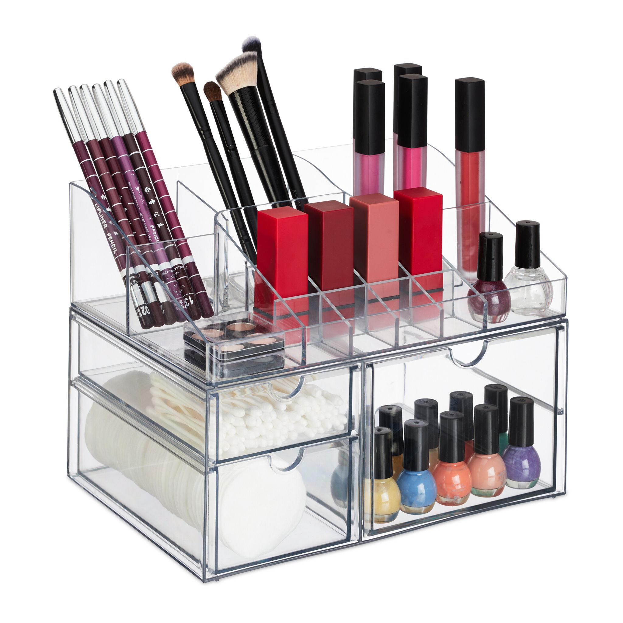 Make Up Organizer mit Schubladen Transparent