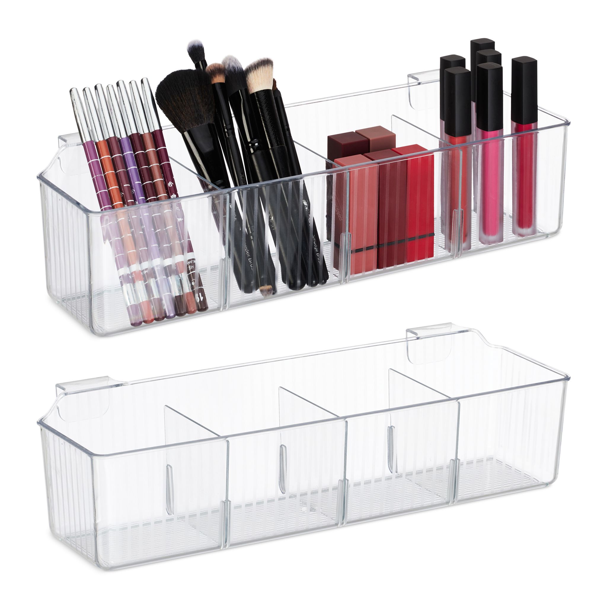 Schranktür Organizer 4 Fächer 2er-Set Transparent