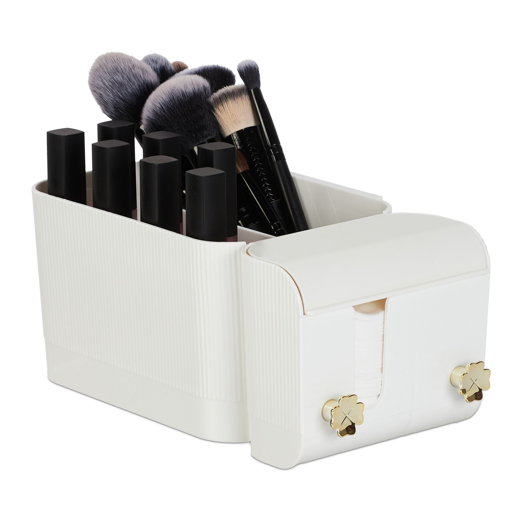 Kosmetik Organizer Wand Weiss-Gold