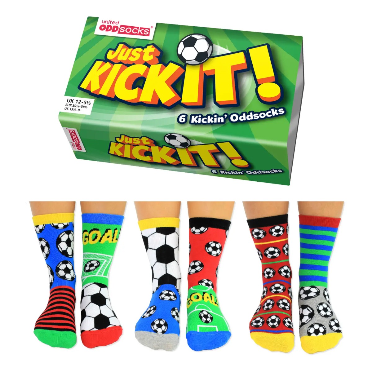 Einzelne Socken im 6er Pack JUST KICK IT Gr. 30-38