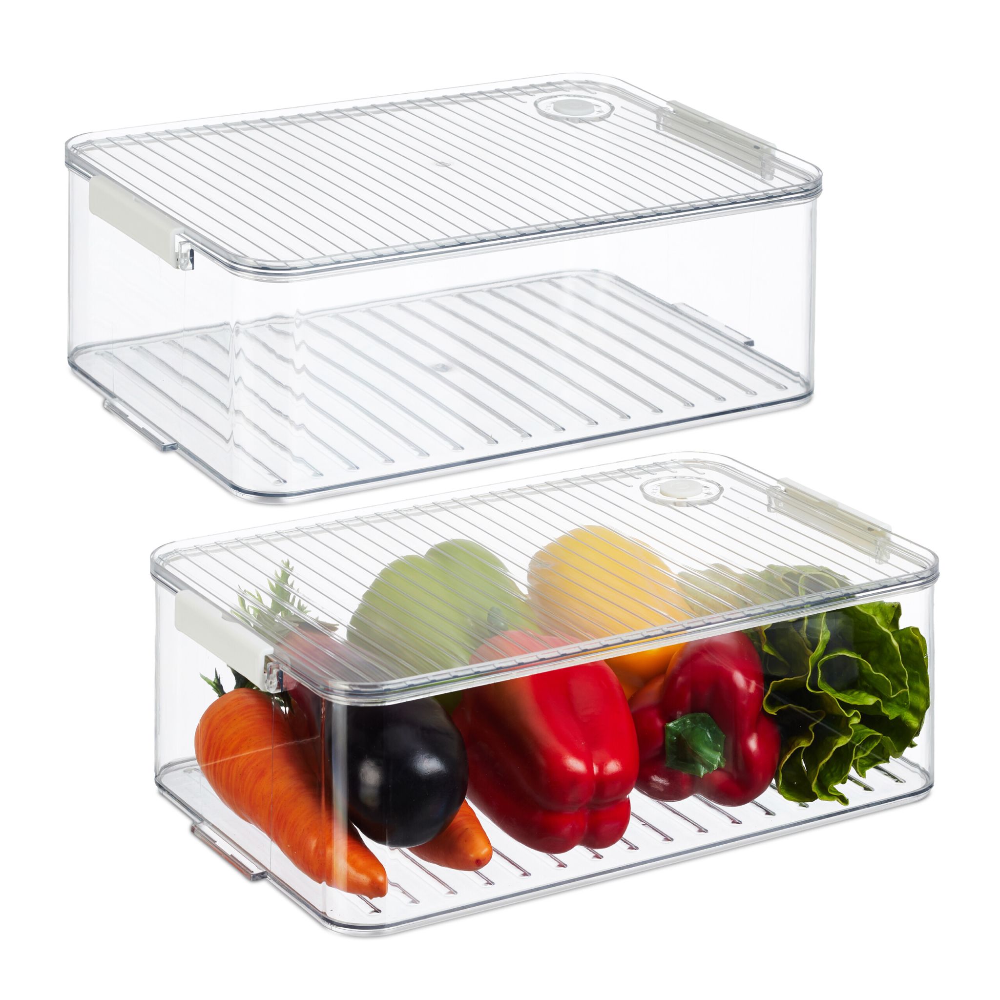 Kühlschrank Organizer 2er-Set Weiss-Transparent