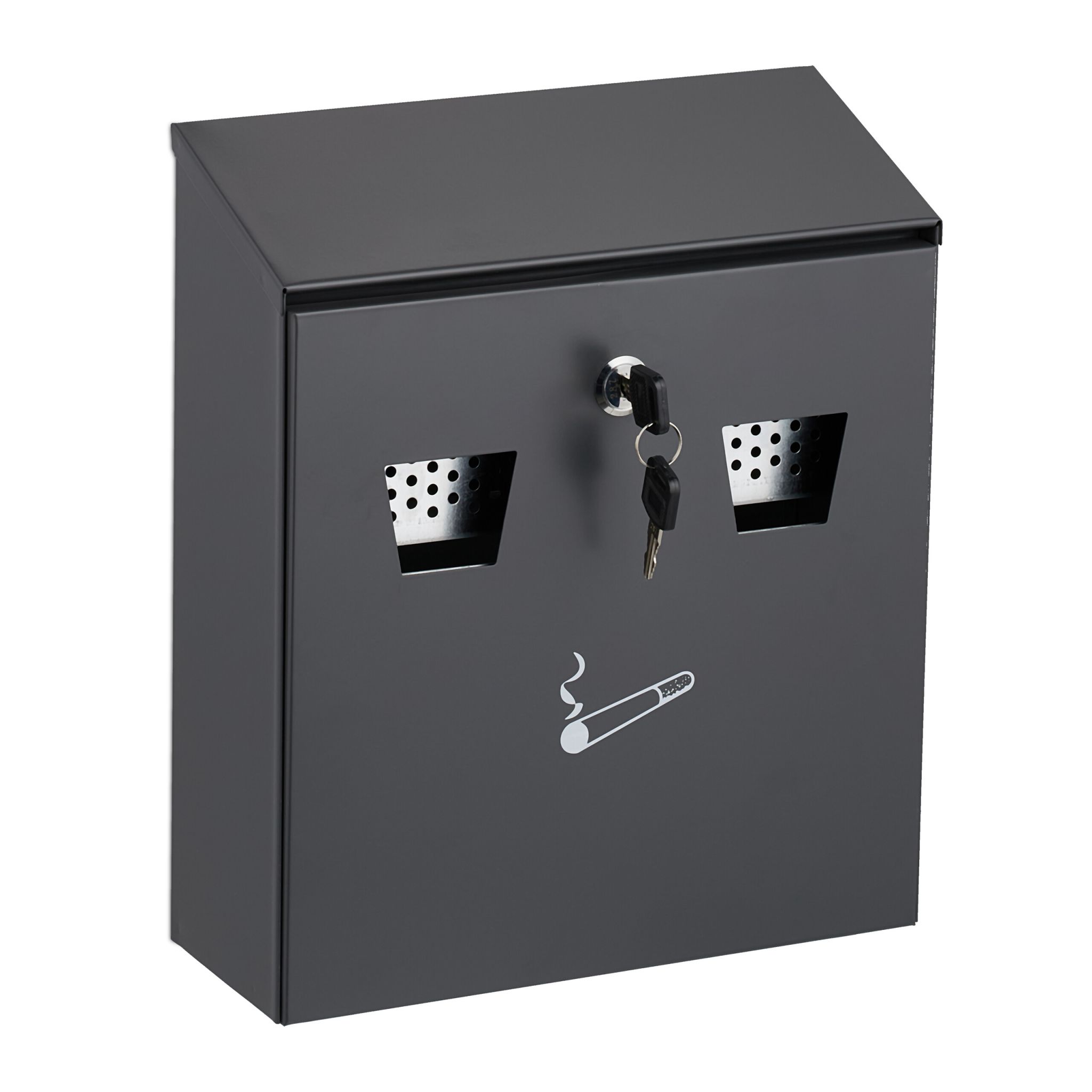 Wandaschenbecher in Anthrazit Anthrazit-Weiss-Silber