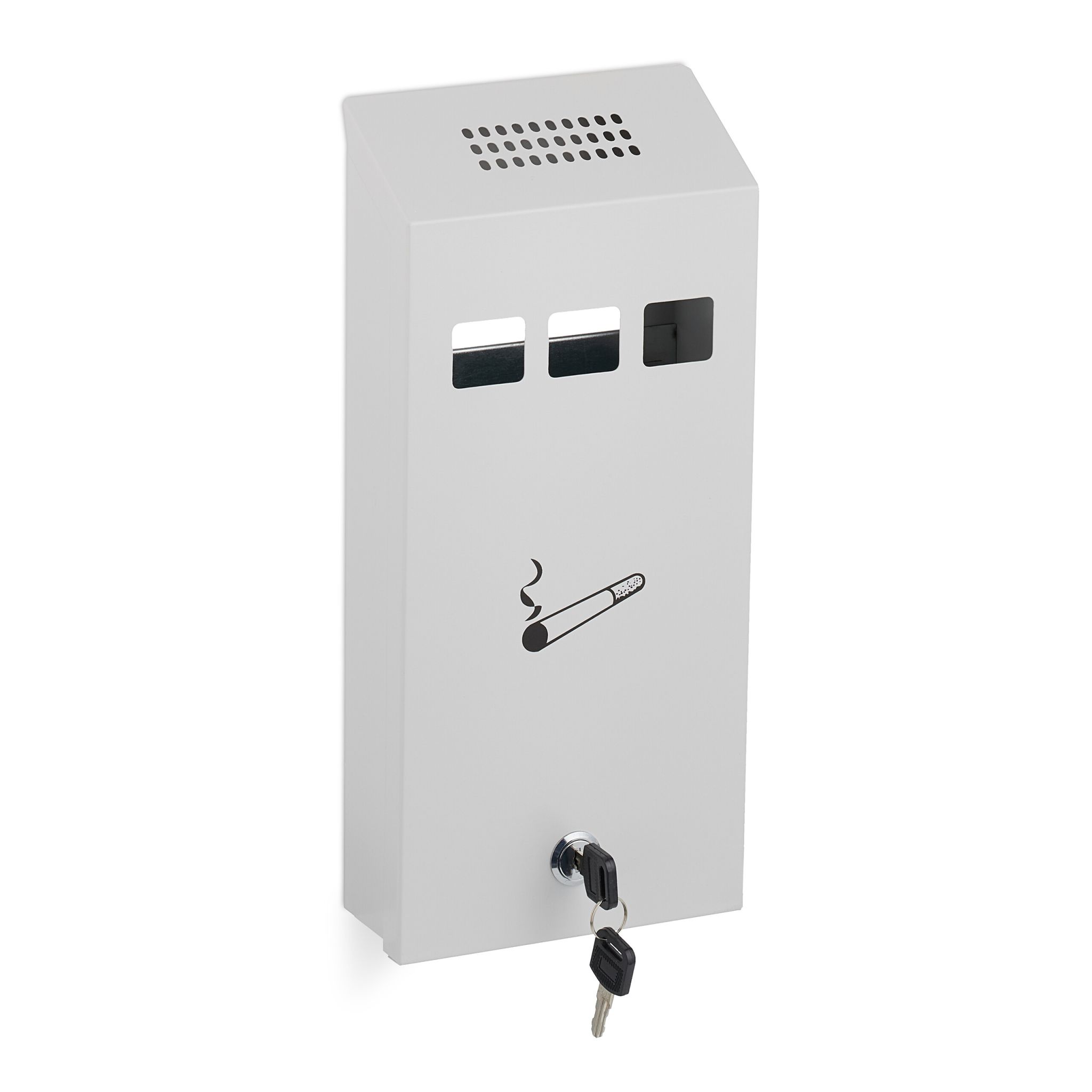 Wandaschenbecher Weiss-Schwarz-Silber