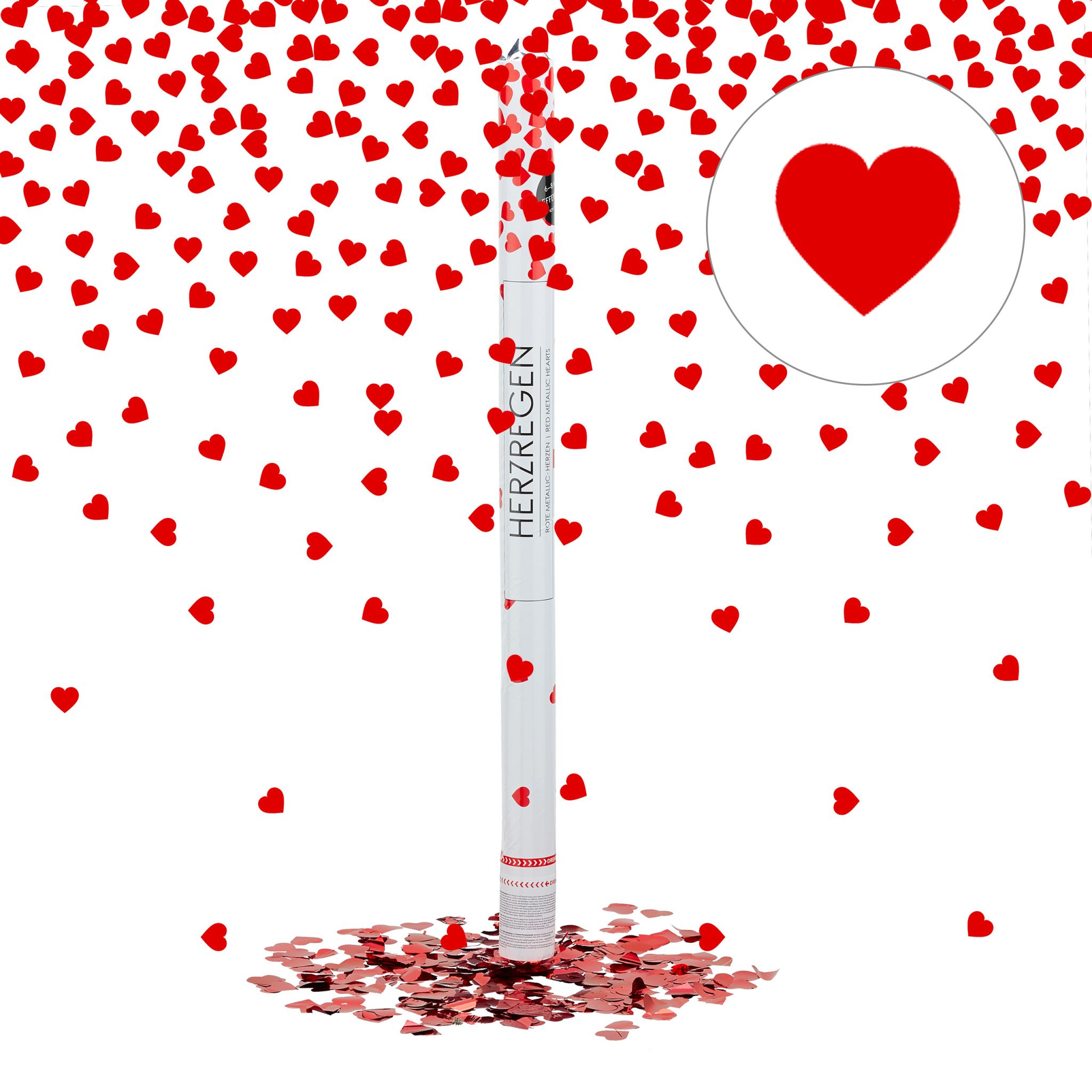 Party Popper 80cm Herzen Rot