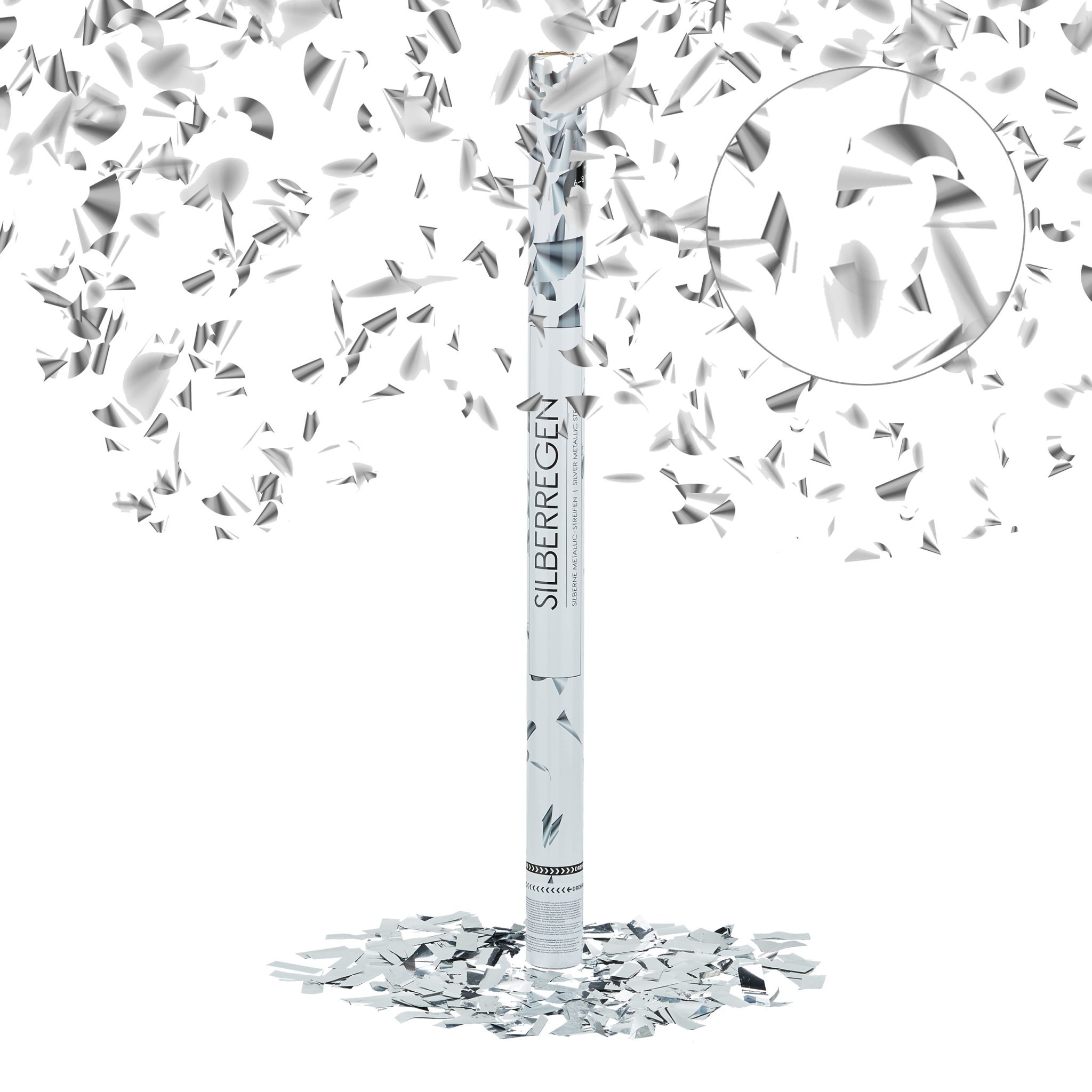 Party Popper 80cm Silber Silber