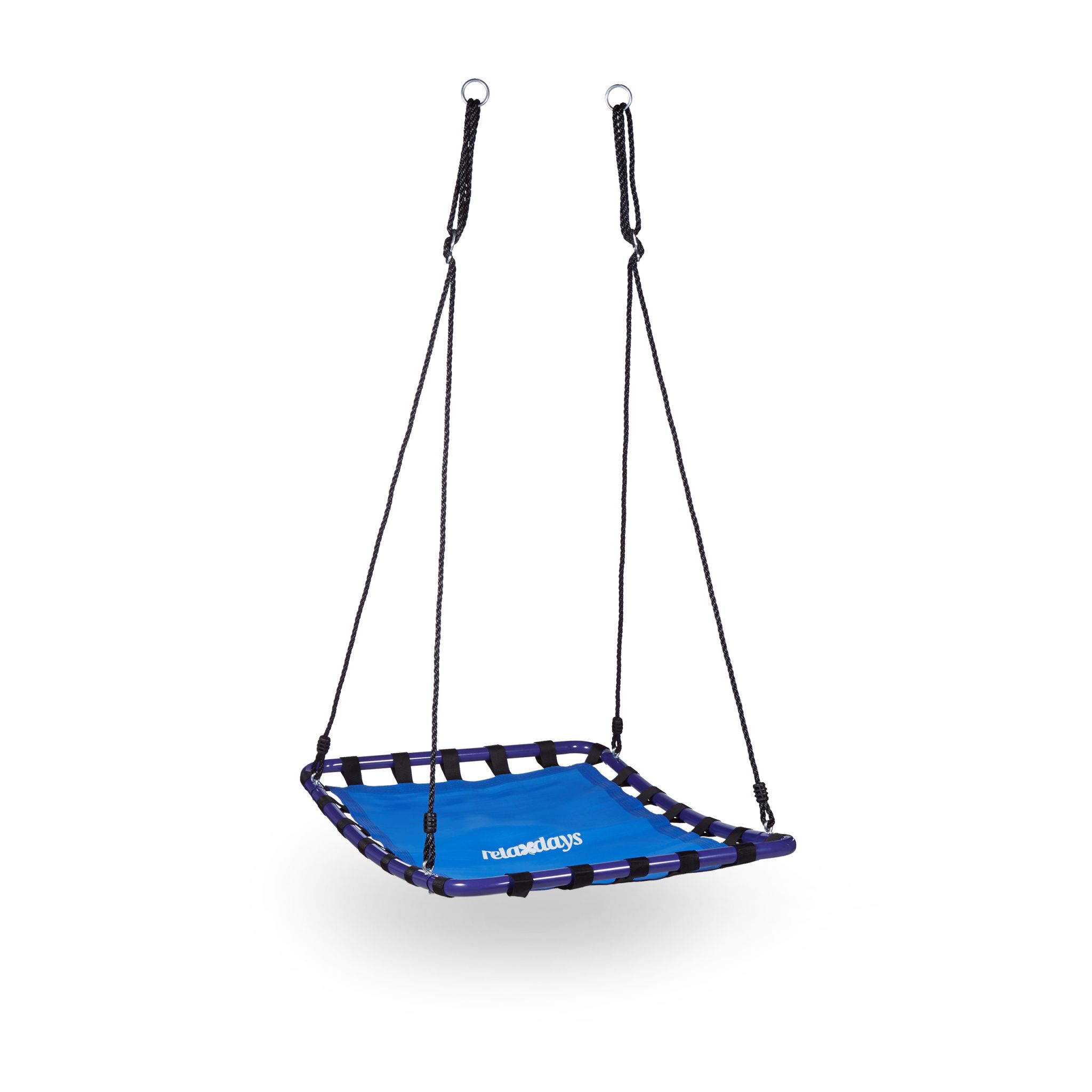 Nestschaukel Outdoor viereckig Weiss-Dunkelblau-Schwarz