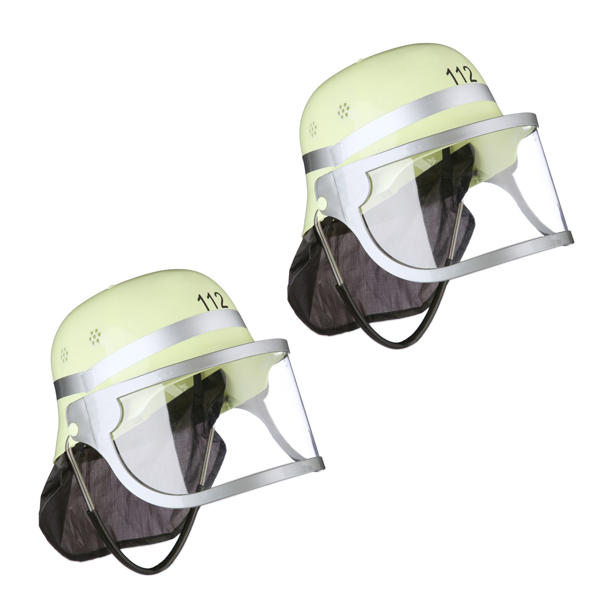 Feuerwehrhelm für Kinder 2er-Set Gelb-Schwarz-Silber