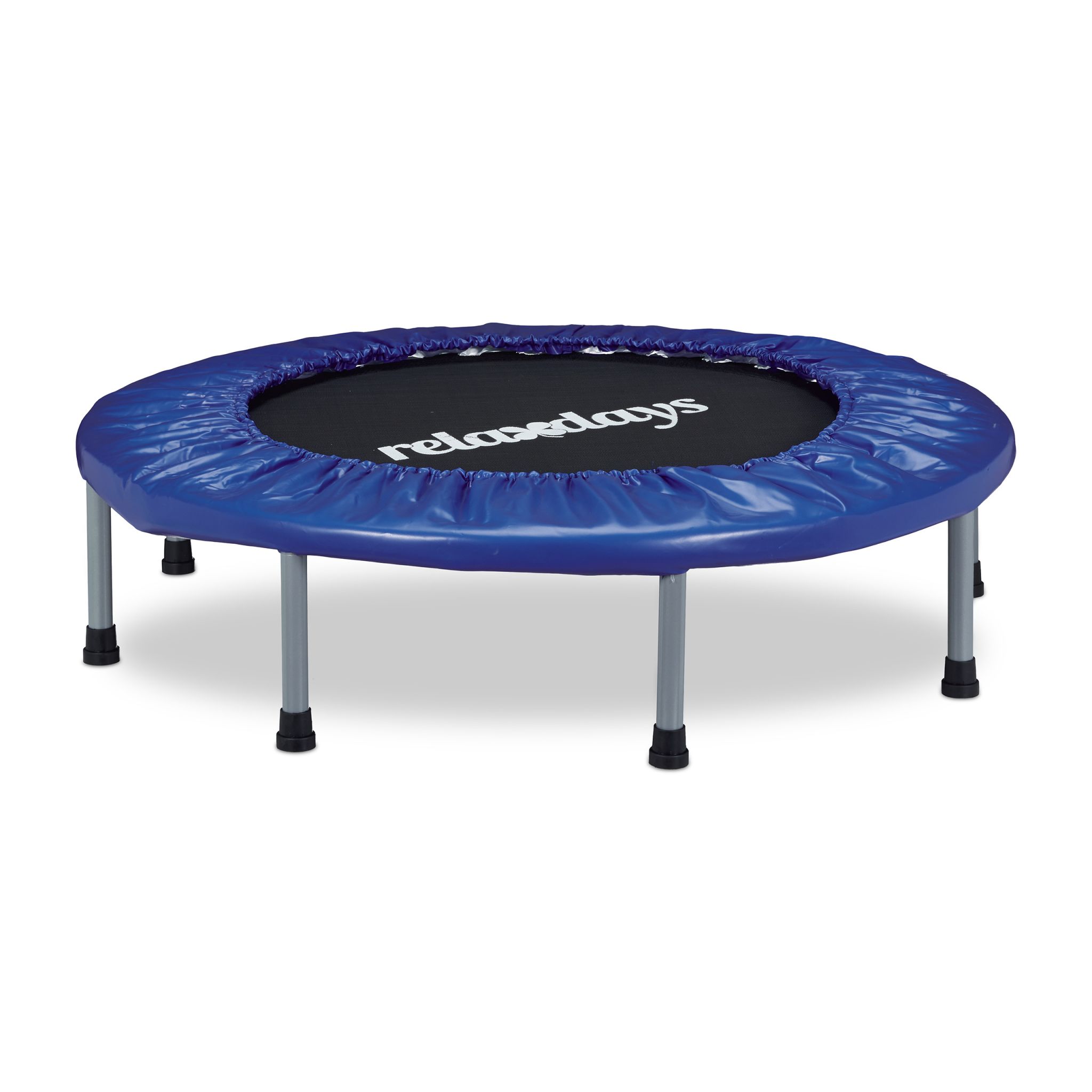 Trampolin faltbar Indoor Dunkelblau-Schwarz-Grau