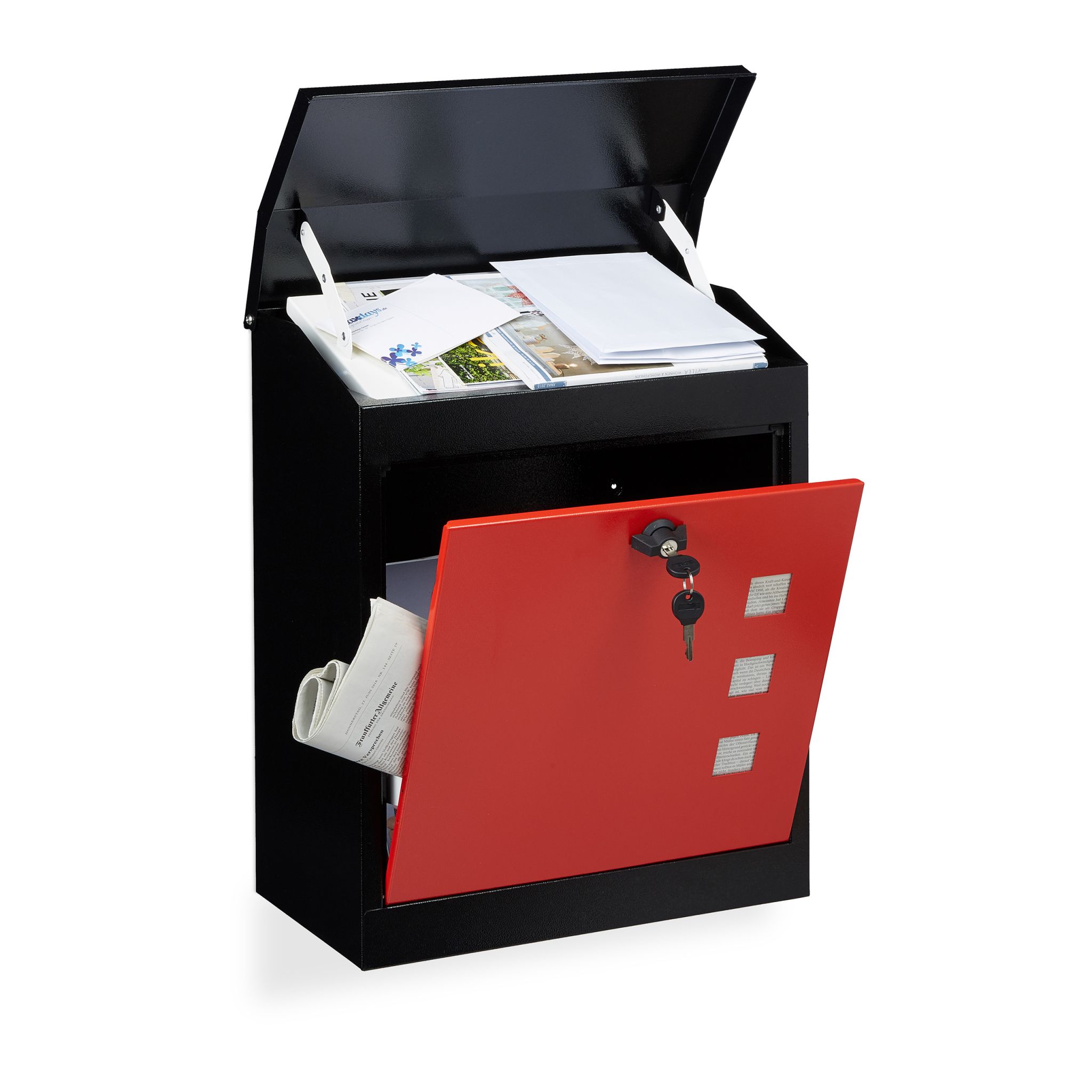 Briefkasten gross Rot-Schwarz