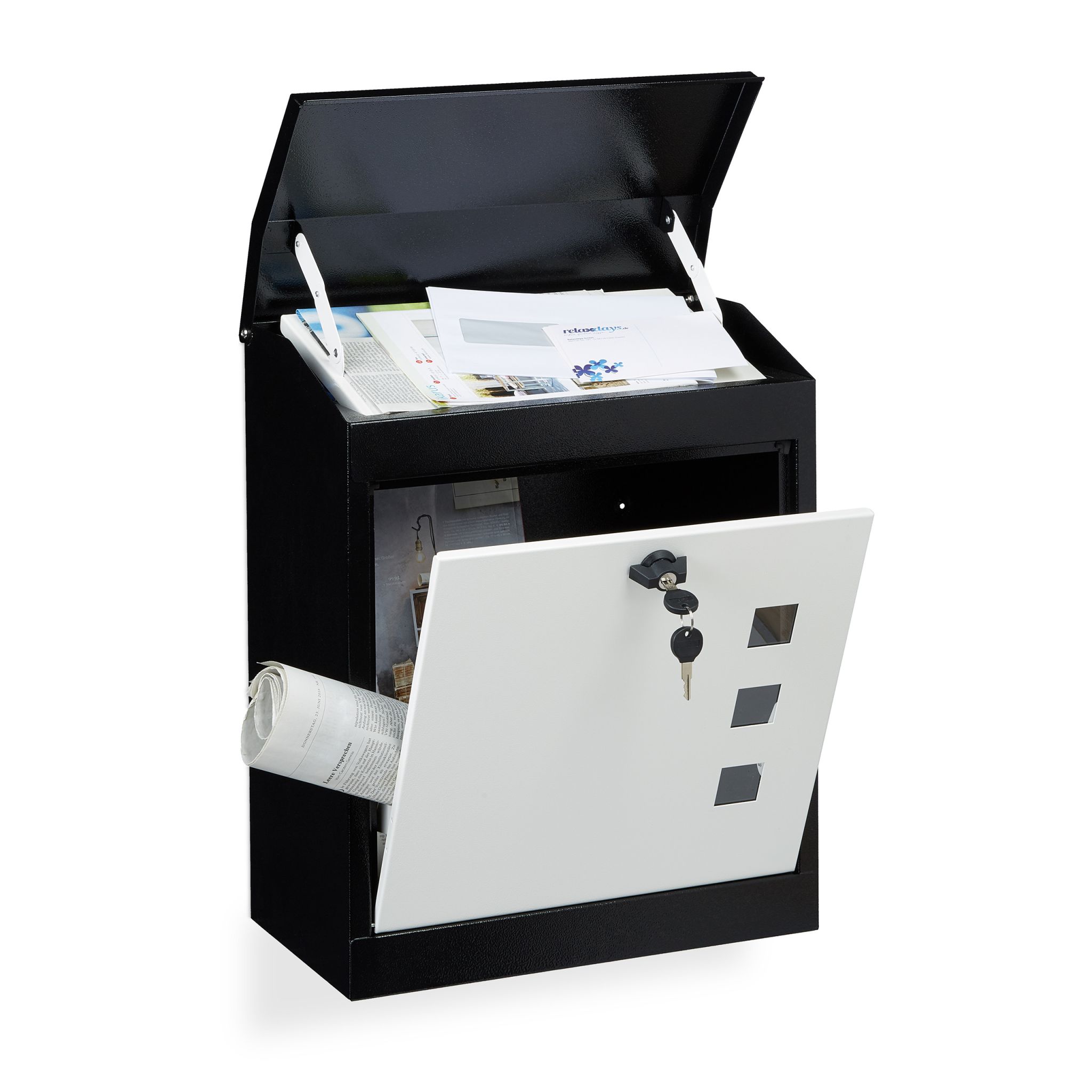 Briefkasten gross Weiss-Schwarz