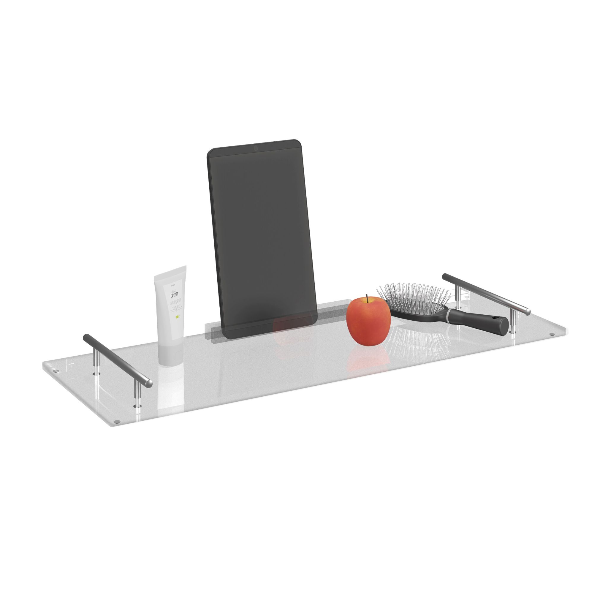 Badewannenablage Acryl Silber-Transparent