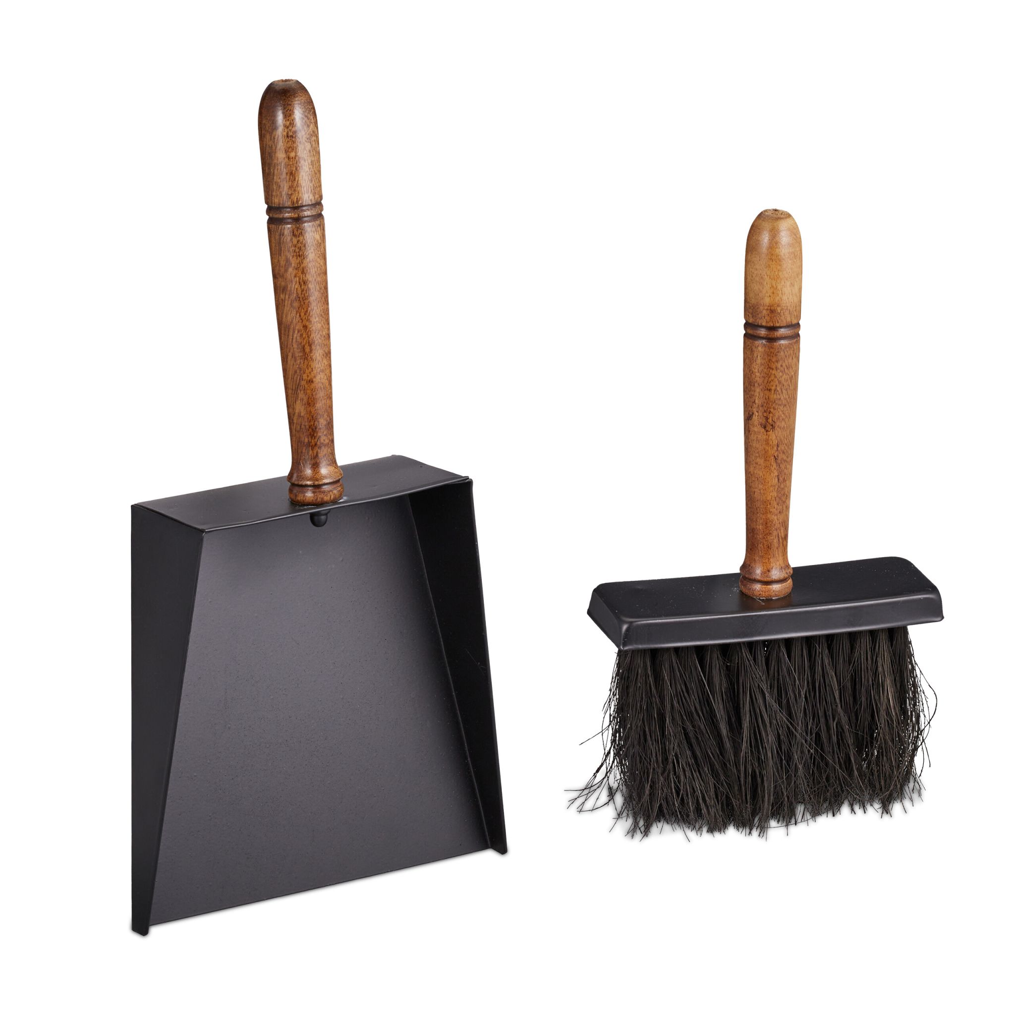Kehrgarnitur für den Kamin Braun-Schwarz