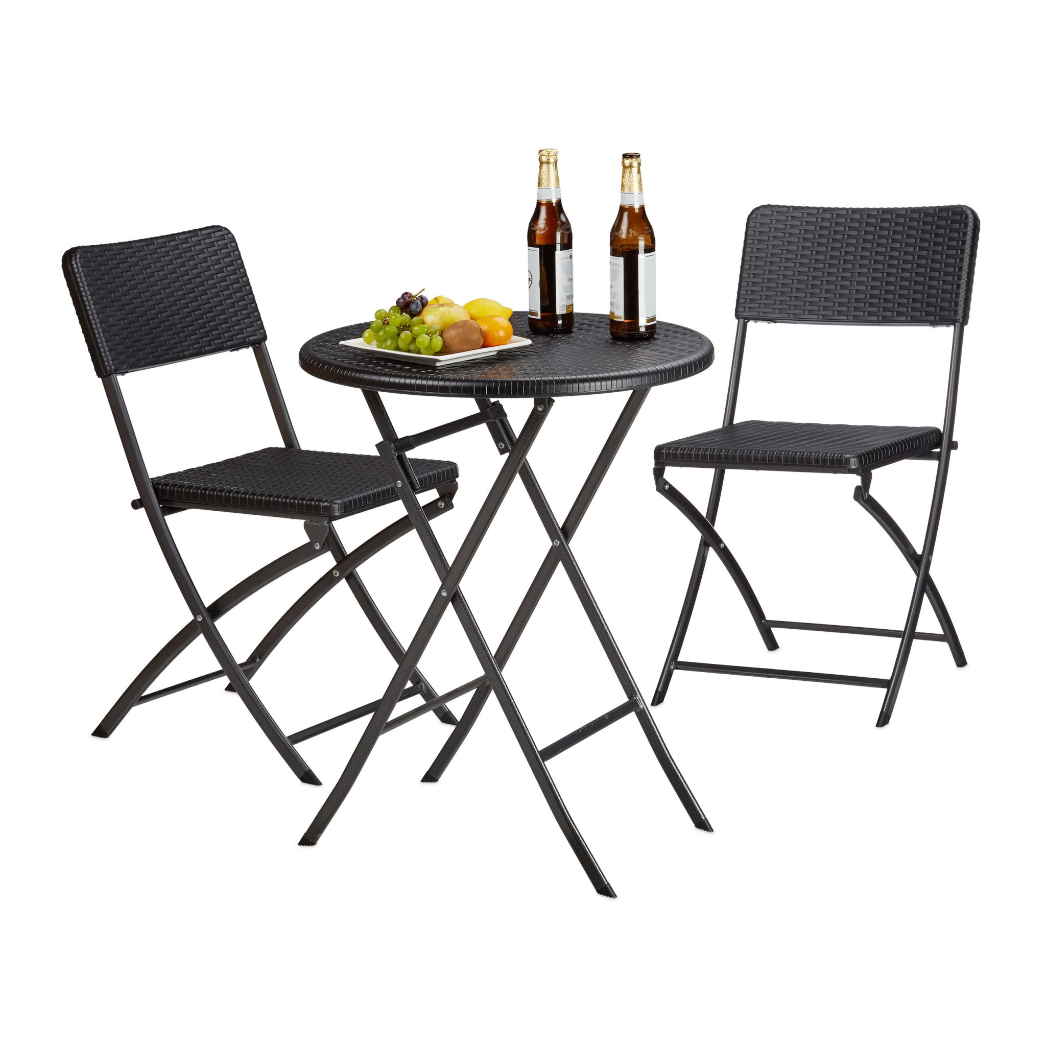 Gartenmöbel Set BASTIAN 3-teilig Schwarz