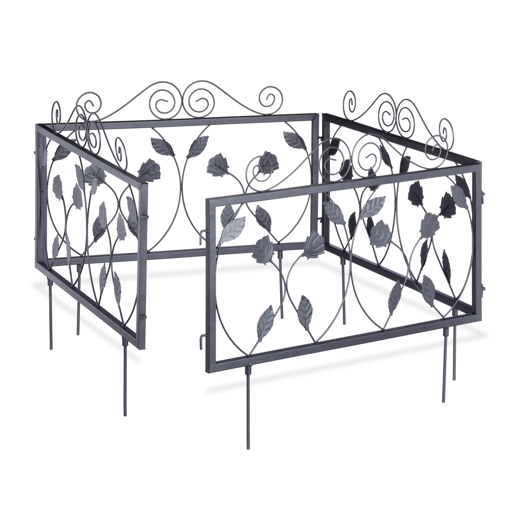 Beetzaun Metall 4er-Set GOTH Schwarz