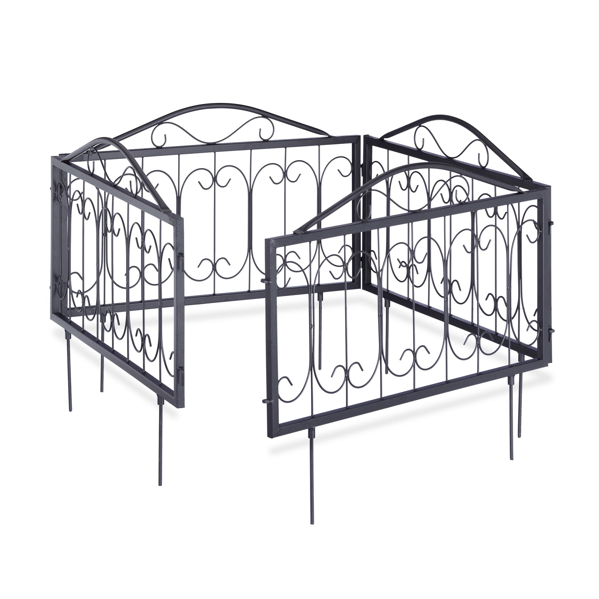 Beetzaun Metall 4er-Set GOTH Schwarz