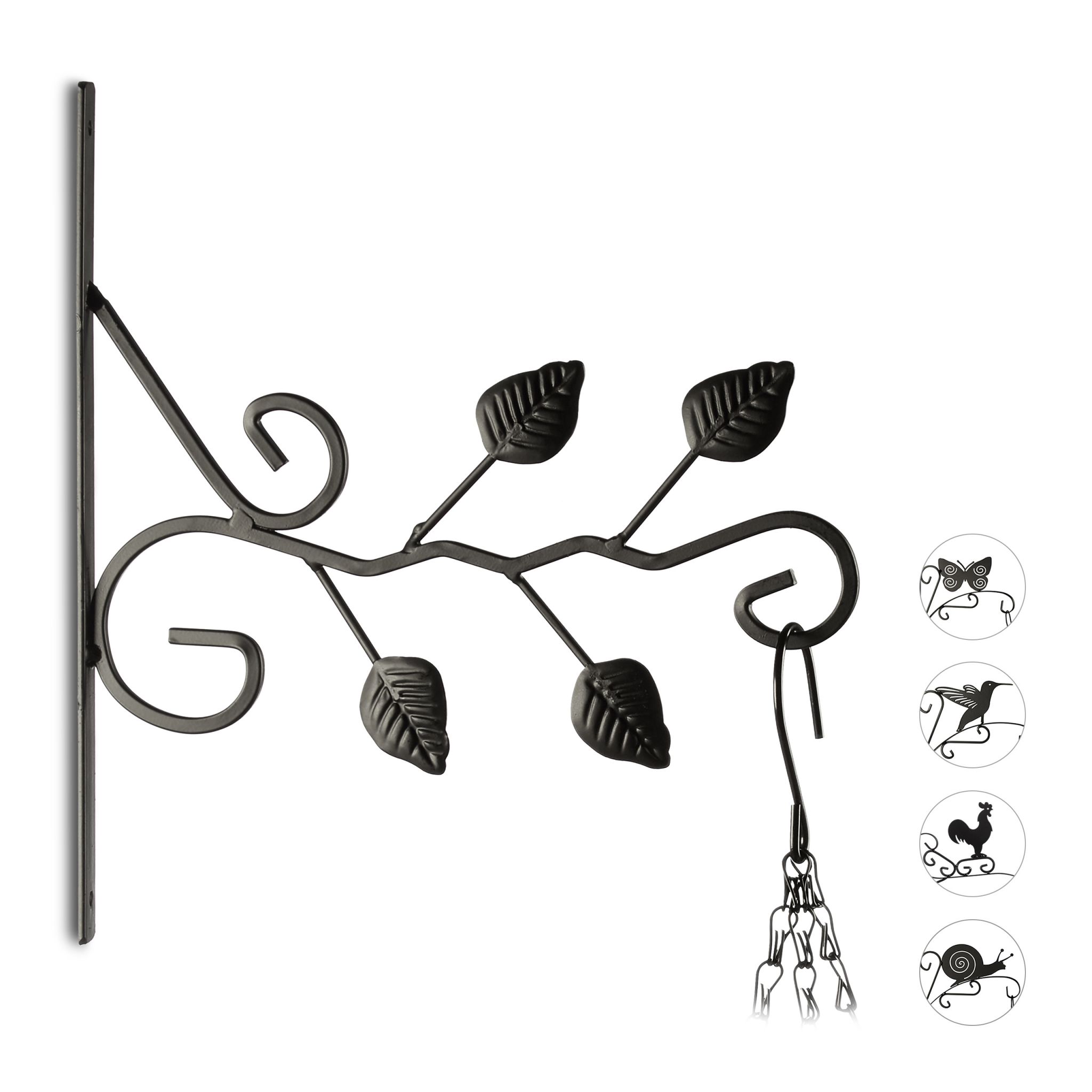 Blumenhaken mit verschiedenen Motiven Schwarz