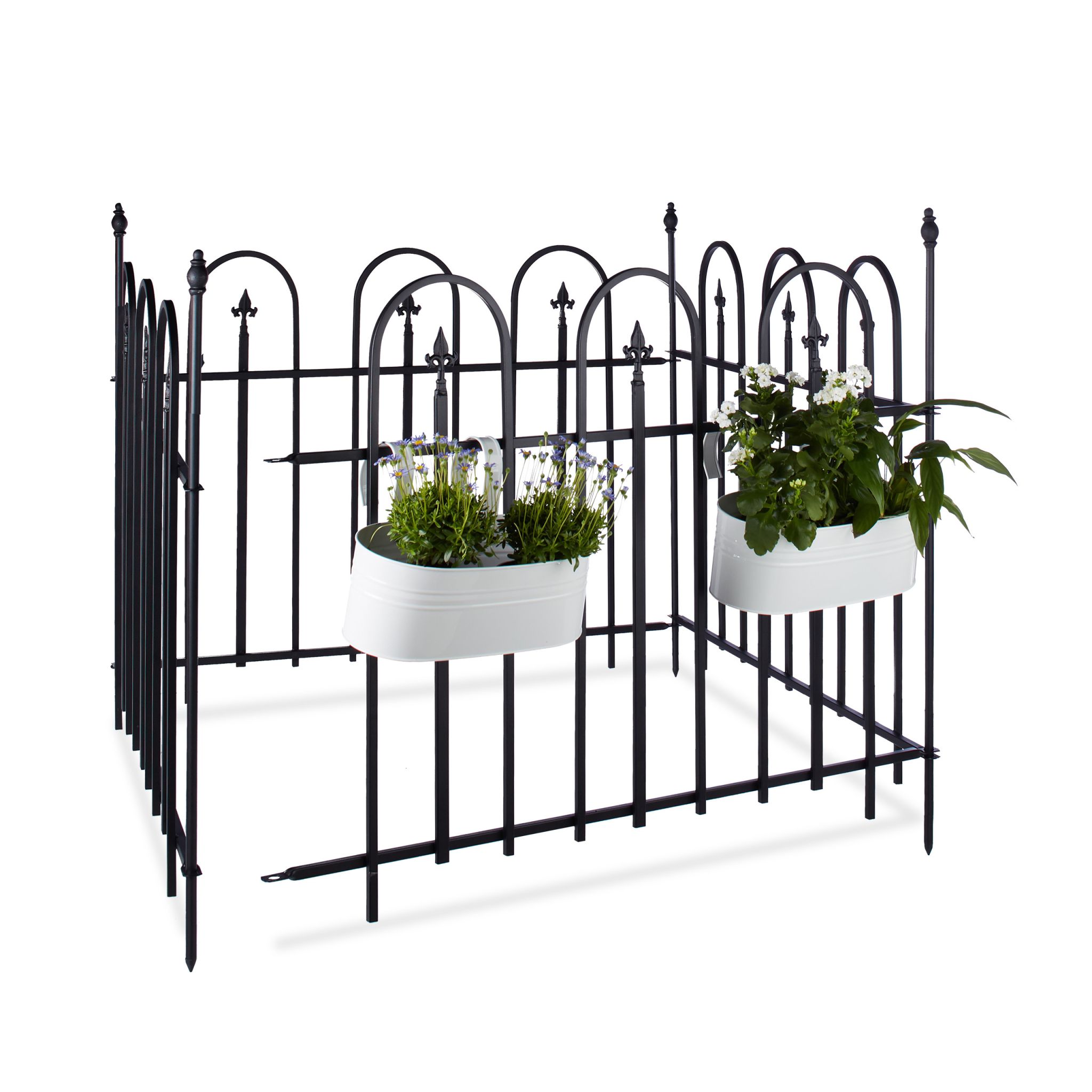 Gartenzaun Metall 4er-Set GOTH Schwarz